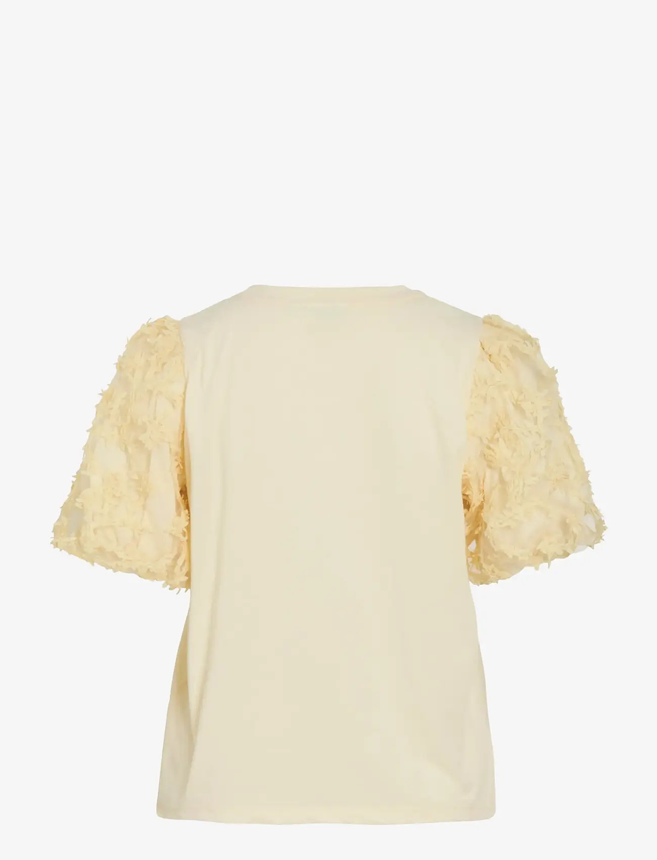 Vila - VIONESCA O-NECK S/S TOP - t-shirts - pastel yellow - 2