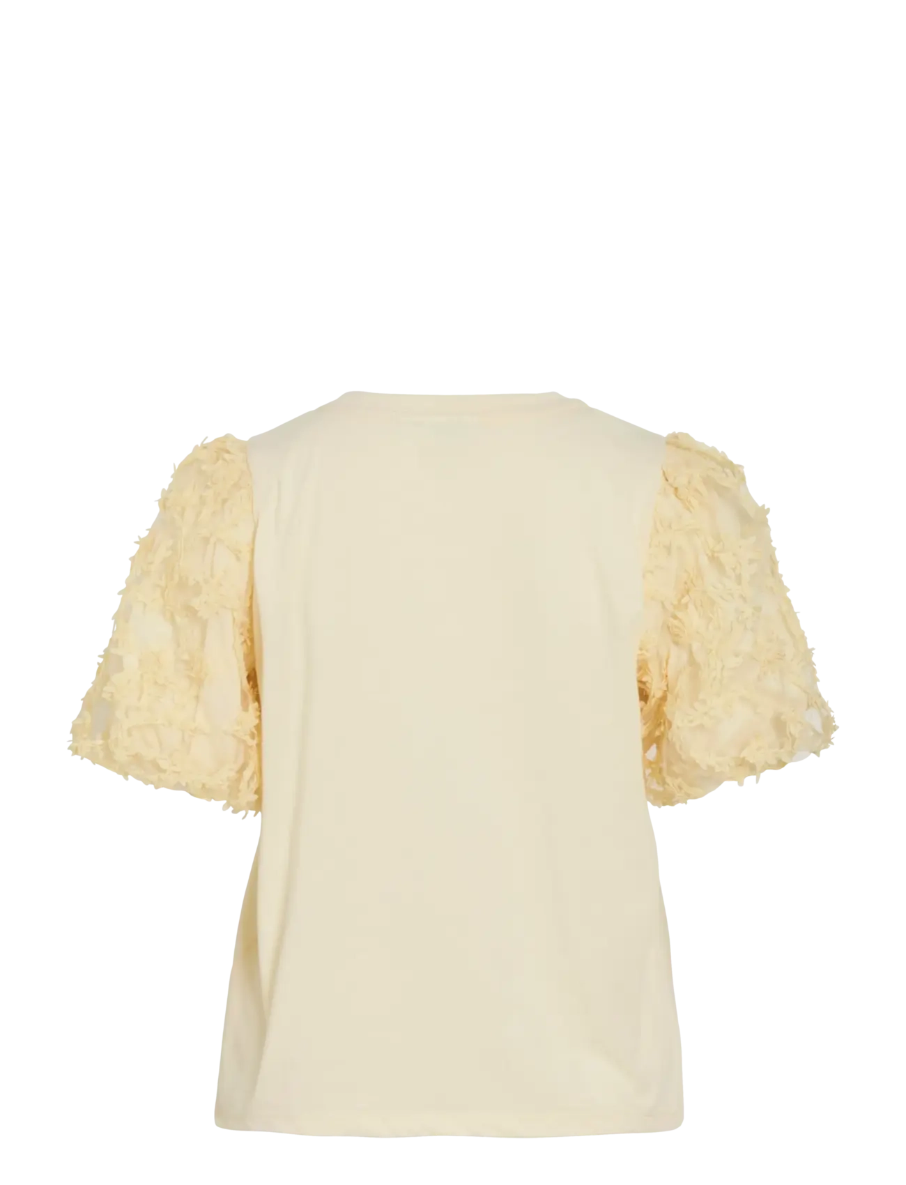 Vila - VIONESCA O-NECK S/S TOP - t-shirts - pastel yellow - 2