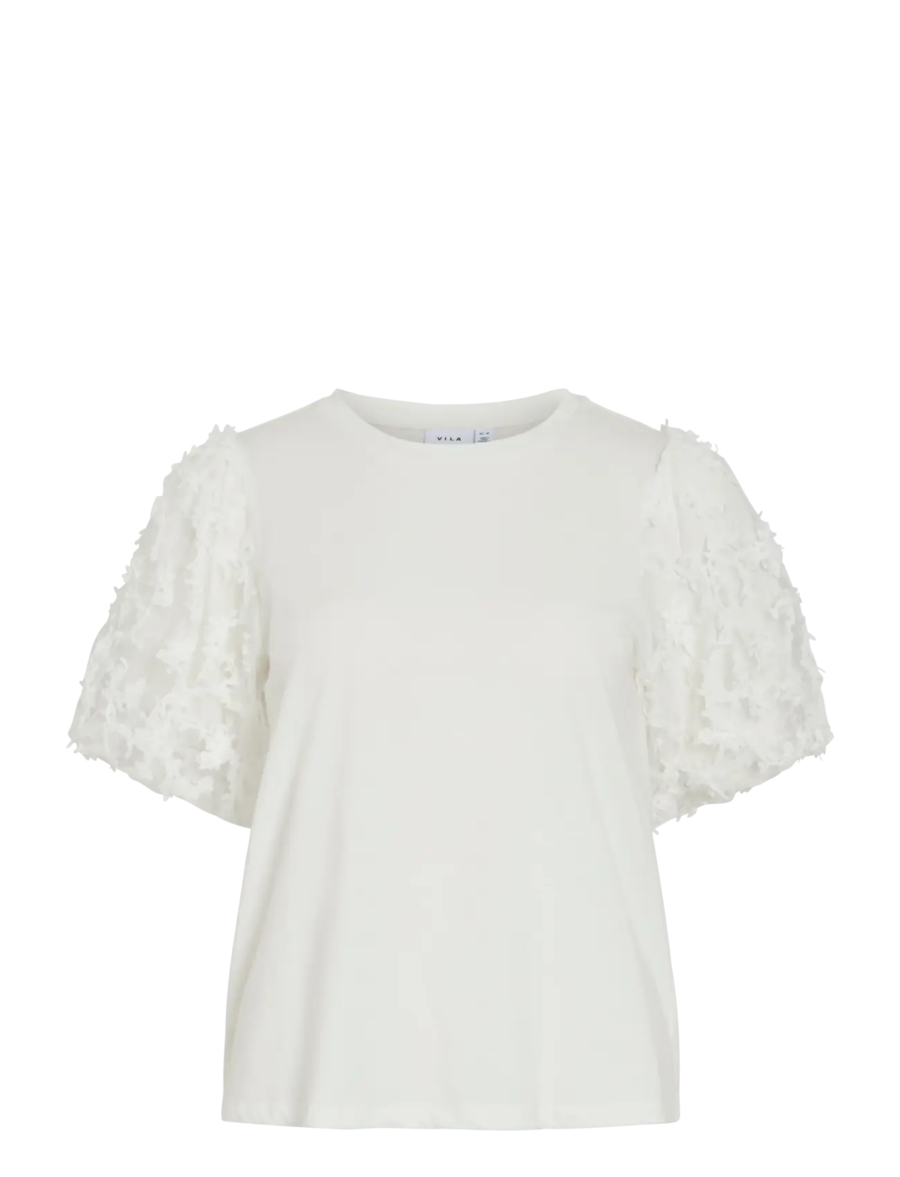 Vila VIONESCA O-NECK S/S TOP - T-Shirts & Tops - SNOW WHITE / white