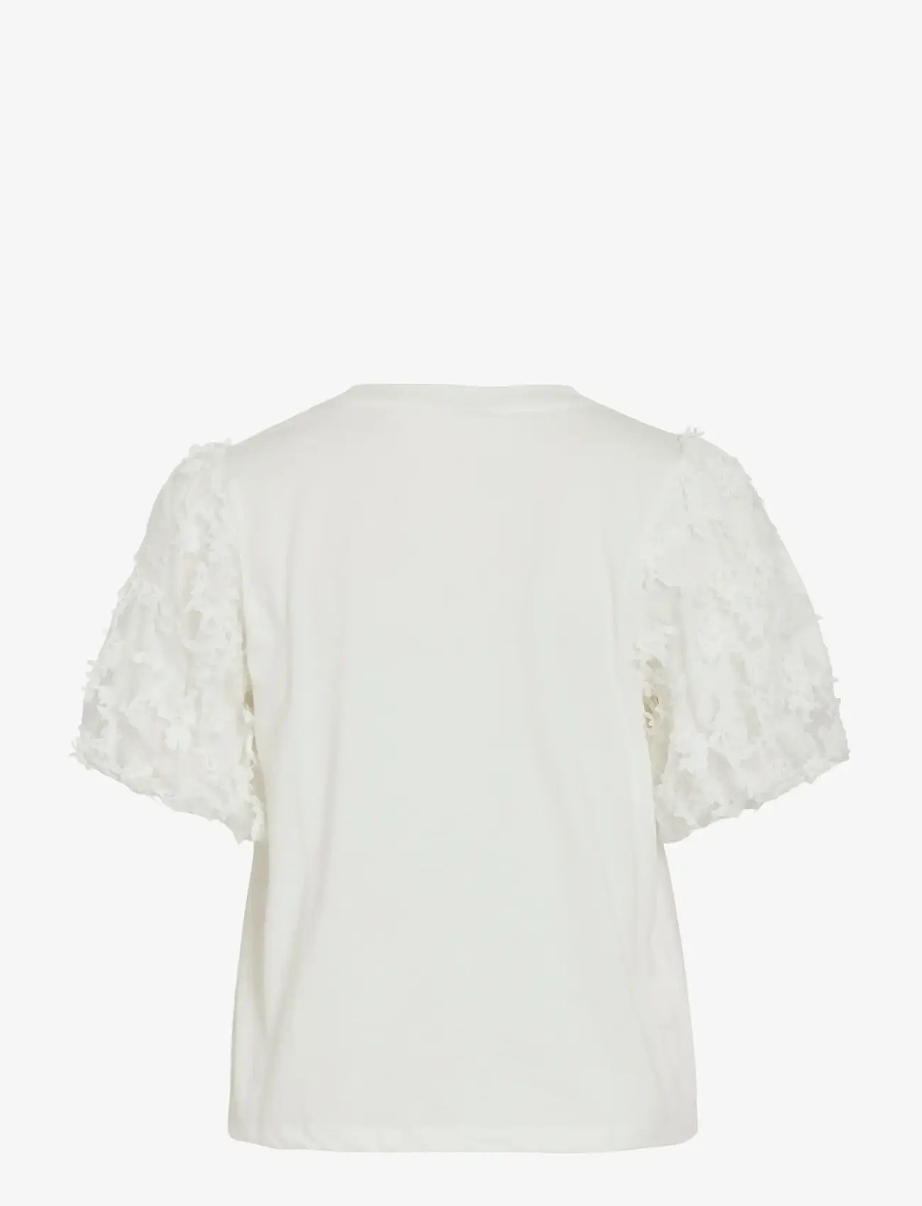Vila - VIONESCA O-NECK S/S TOP - t-shirts - snow white - 2