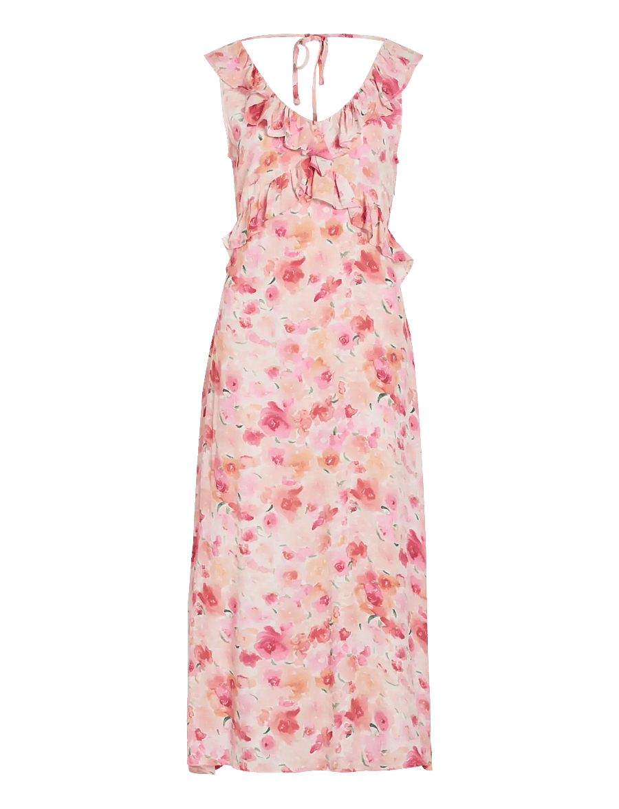 Vila - VIASTRA S/L FLOUNCE MIDI DRESS/DC - sommerkjoler - snow white - 1