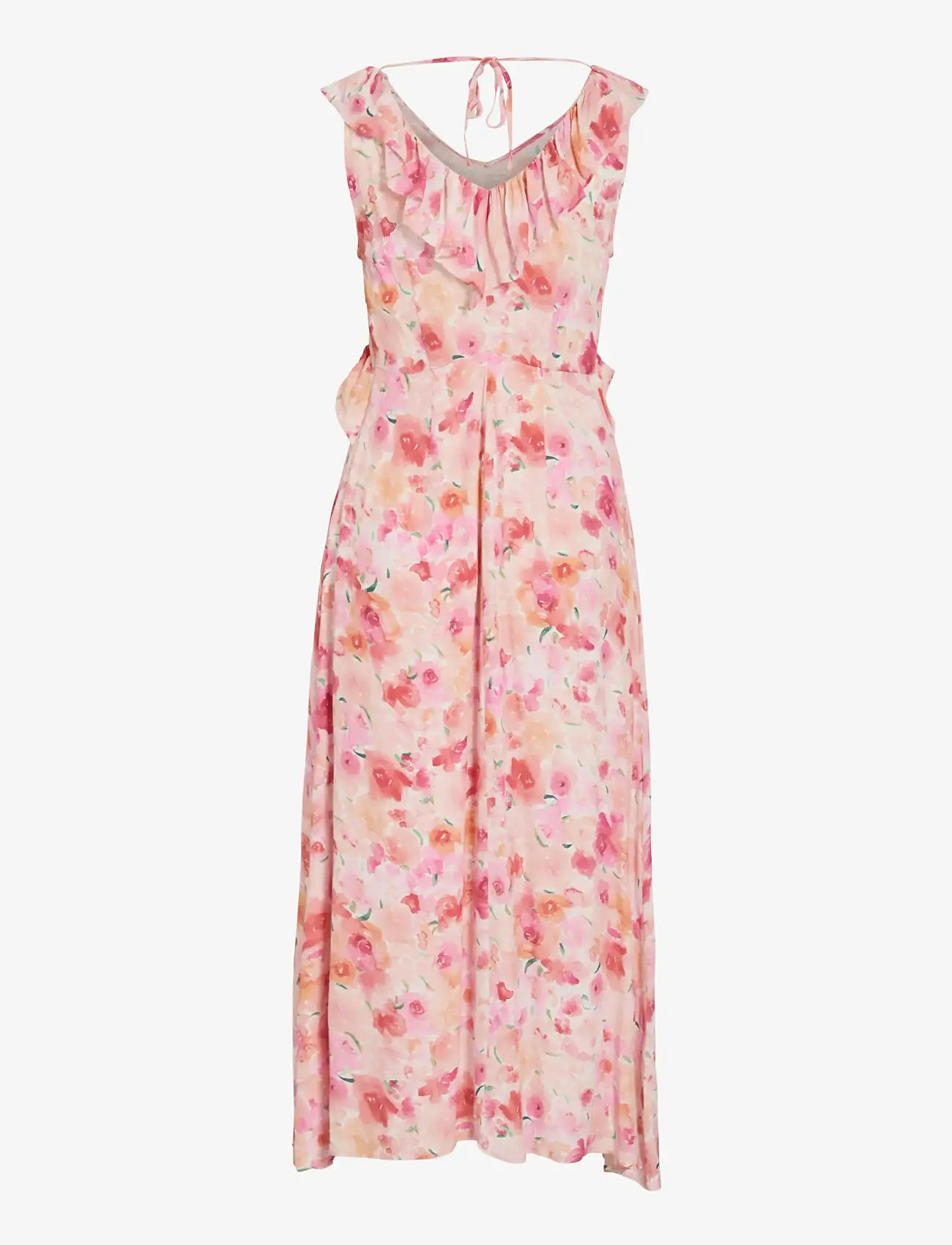 Vila - VIASTRA S/L FLOUNCE MIDI DRESS/DC - sommerkleider - snow white - 2
