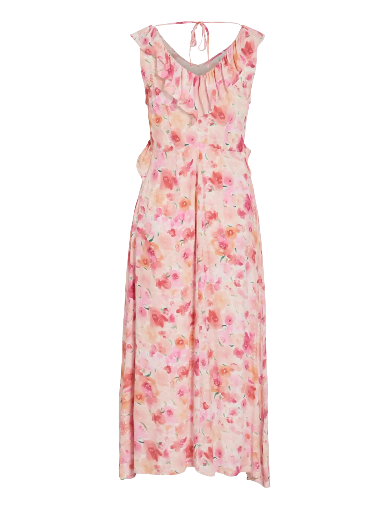 Vila - VIASTRA S/L FLOUNCE MIDI DRESS/DC - sommerkjoler - snow white - 2