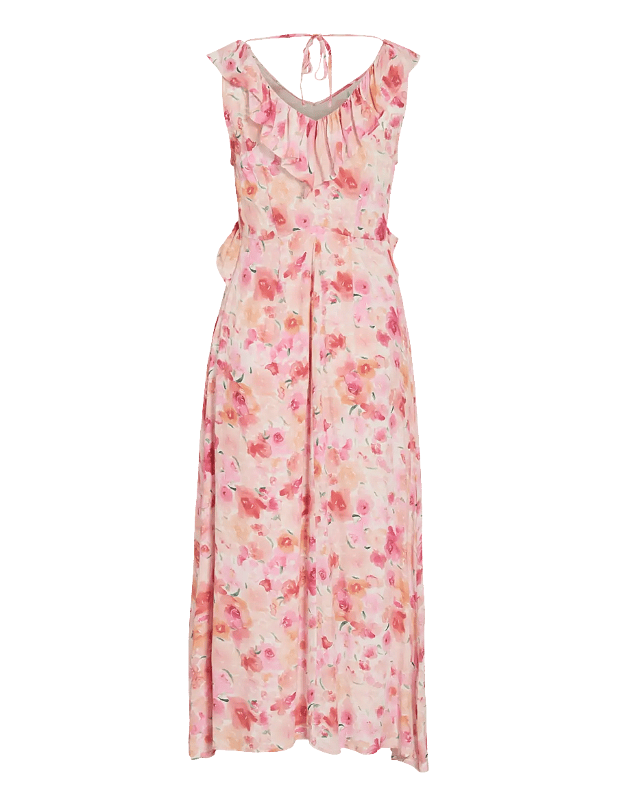 Vila - VIASTRA S/L FLOUNCE MIDI DRESS/DC - sommerkjoler - snow white - 2
