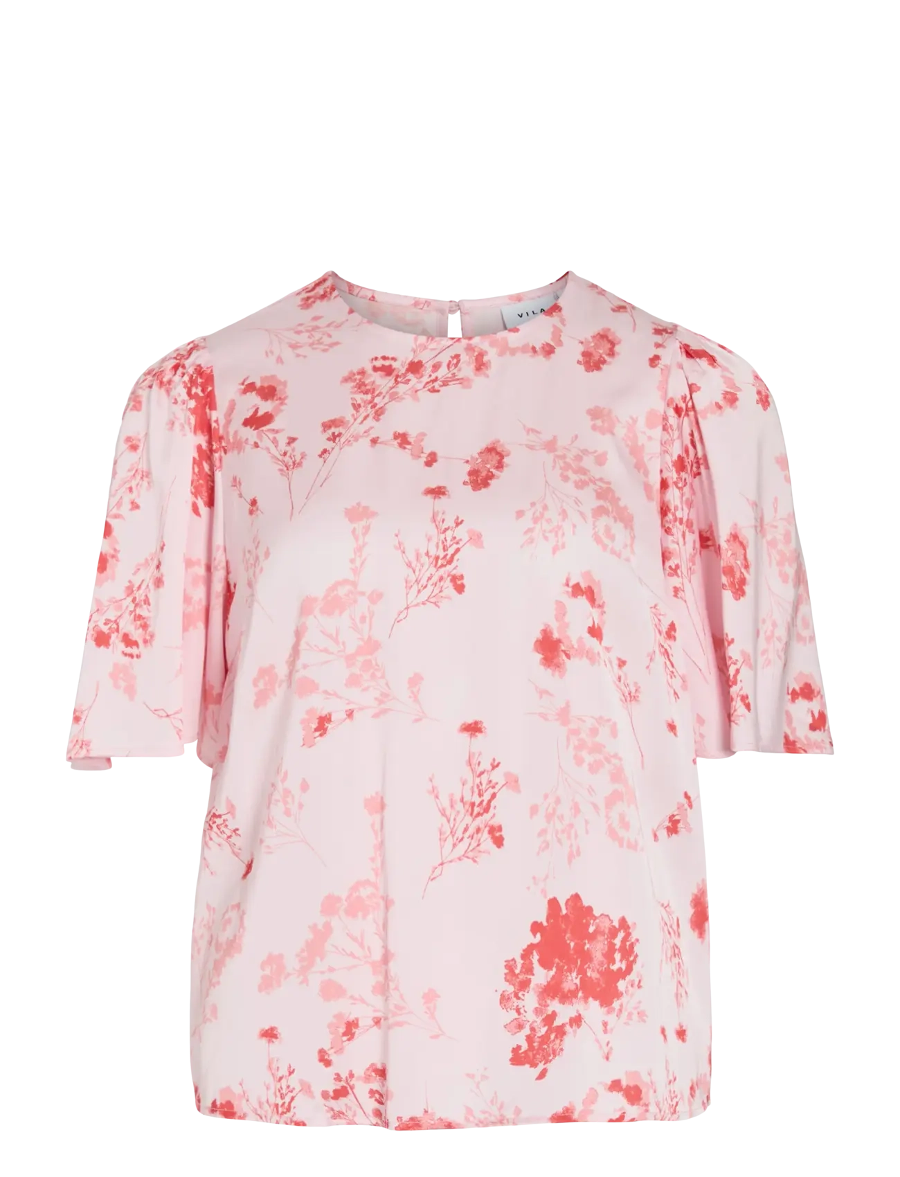 Vila VITHALIA ANYA 2/4 O-NECK TOP/DC - Büromode - CHERRY BLOSSOM / pink/rose