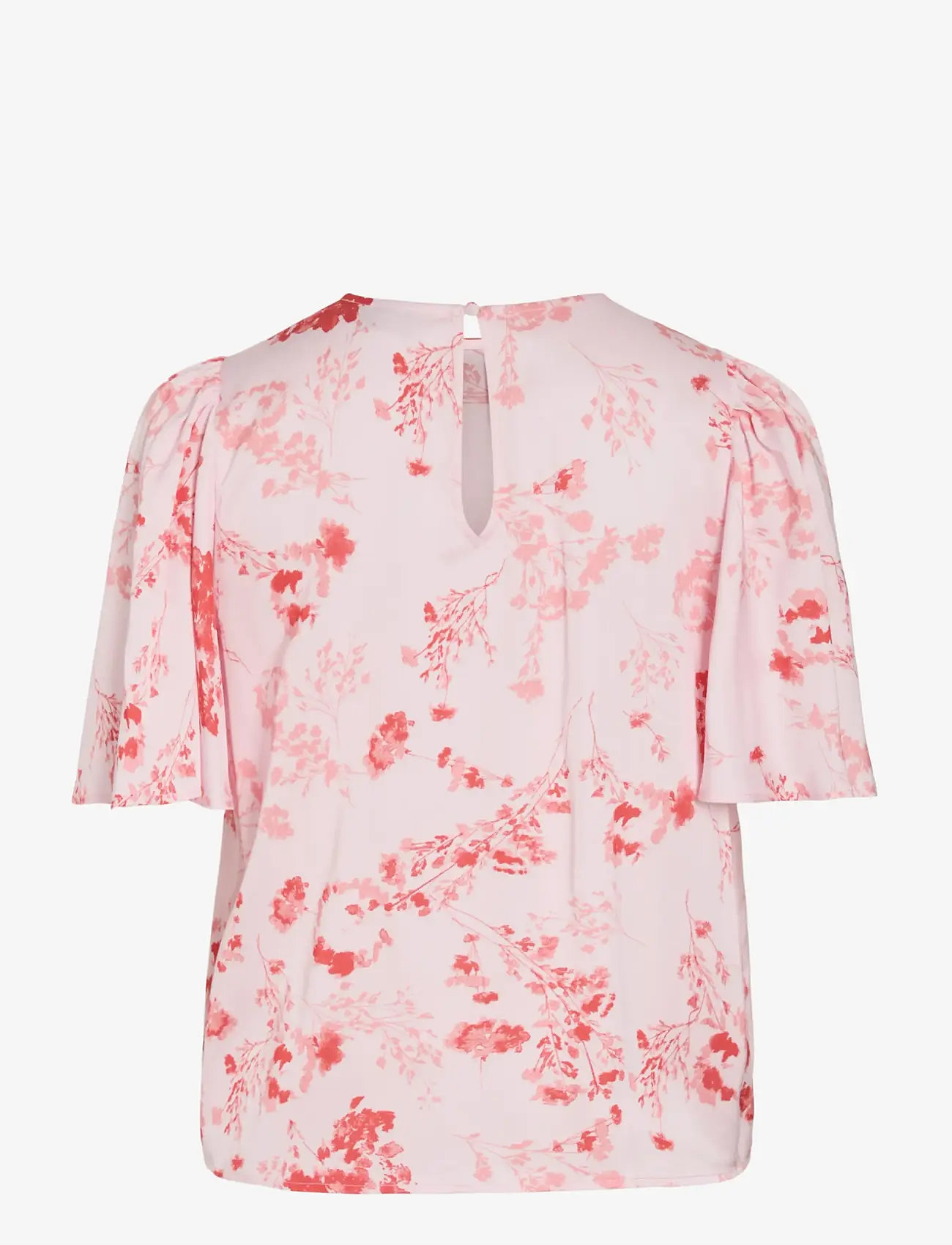 Vila - VITHALIA ANYA 2/4 O-NECK TOP/DC - kortærmede bluser - cherry blossom - 1
