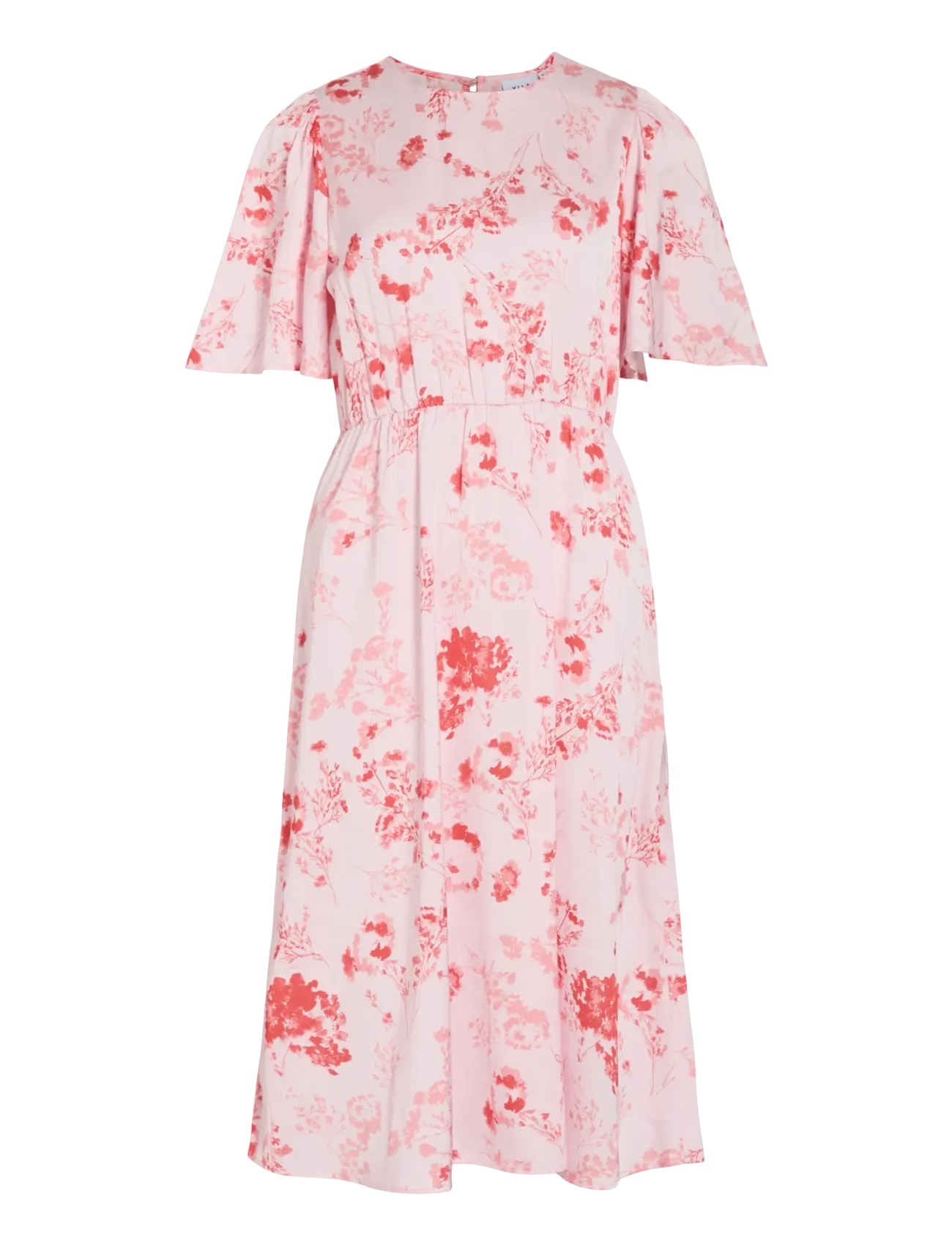Vila VITHALIA ANYA 2/4 O-NECK DRESS/DC - Plus Size - CHERRY BLOSSOM / pink/rose
