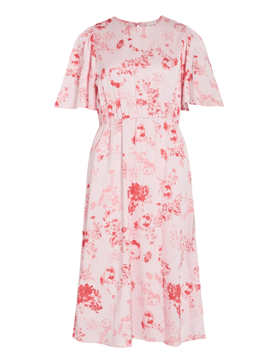 Vila - VITHALIA ANYA 2/4 O-NECK DRESS/DC - sommerkjoler - cherry blossom - 1