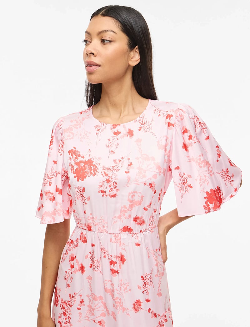 Vila - VITHALIA ANYA 2/4 O-NECK DRESS/DC - kesämekot - cherry blossom - 5