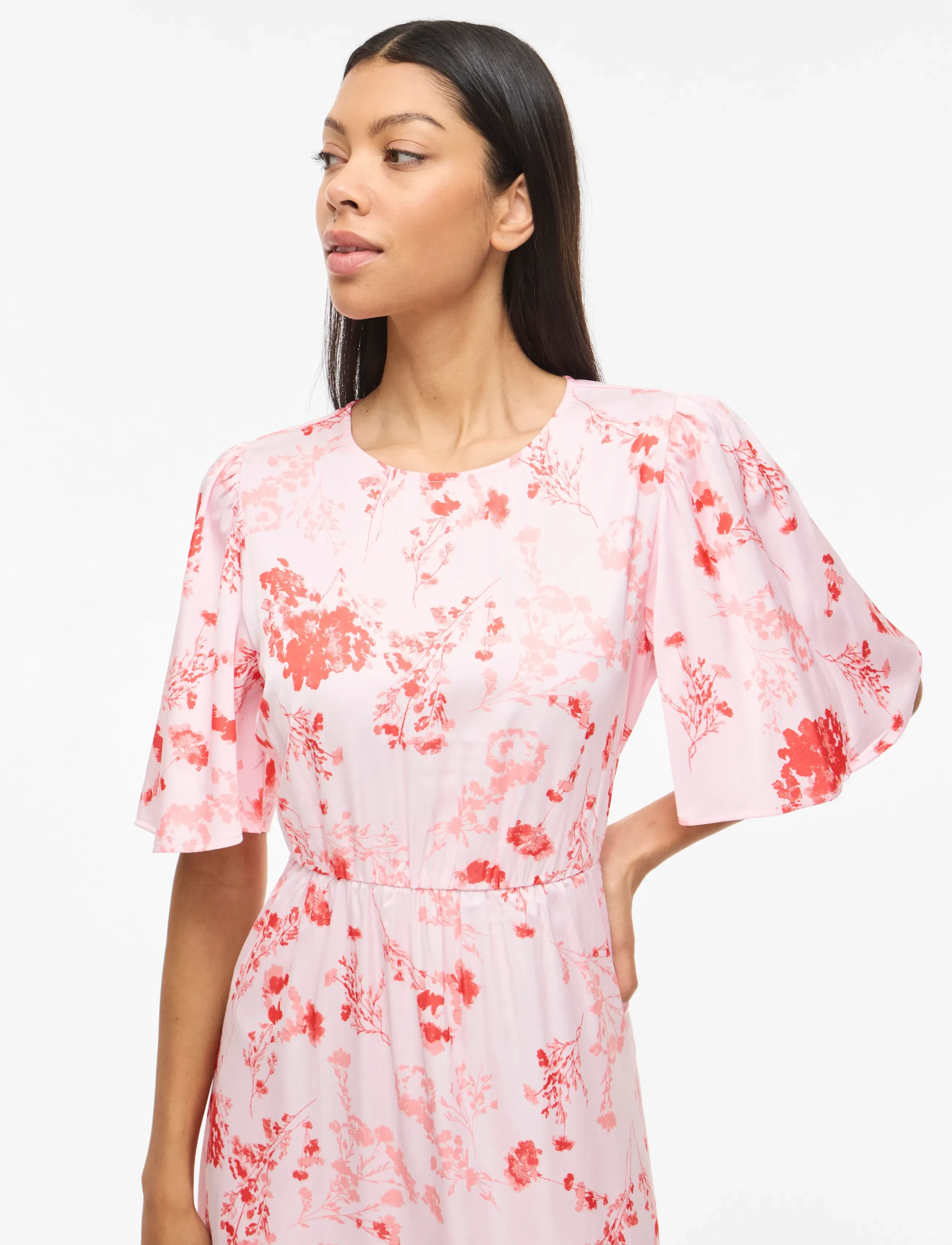 Vila - VITHALIA ANYA 2/4 O-NECK DRESS/DC - sommerkjoler - cherry blossom - 5