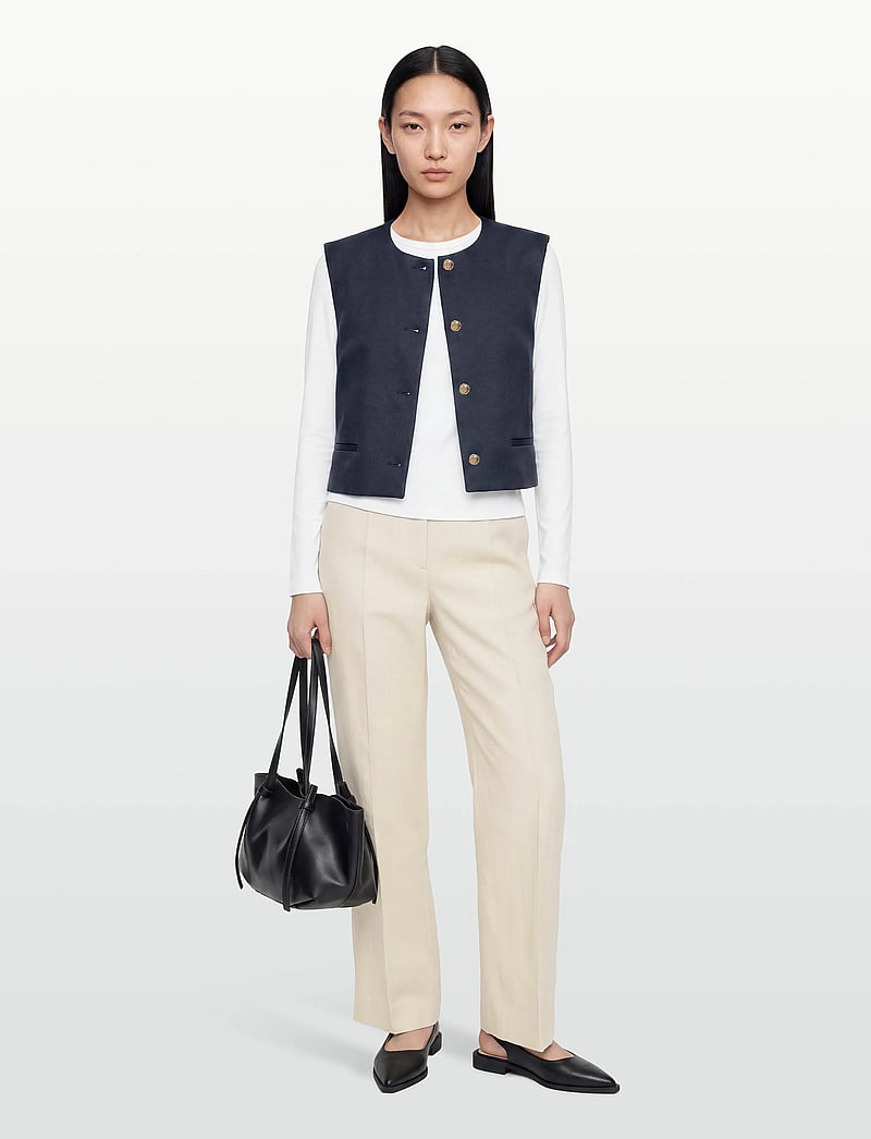 Vila - VITILDA S/L VEST - gebreide vesten - navy blazer - 0