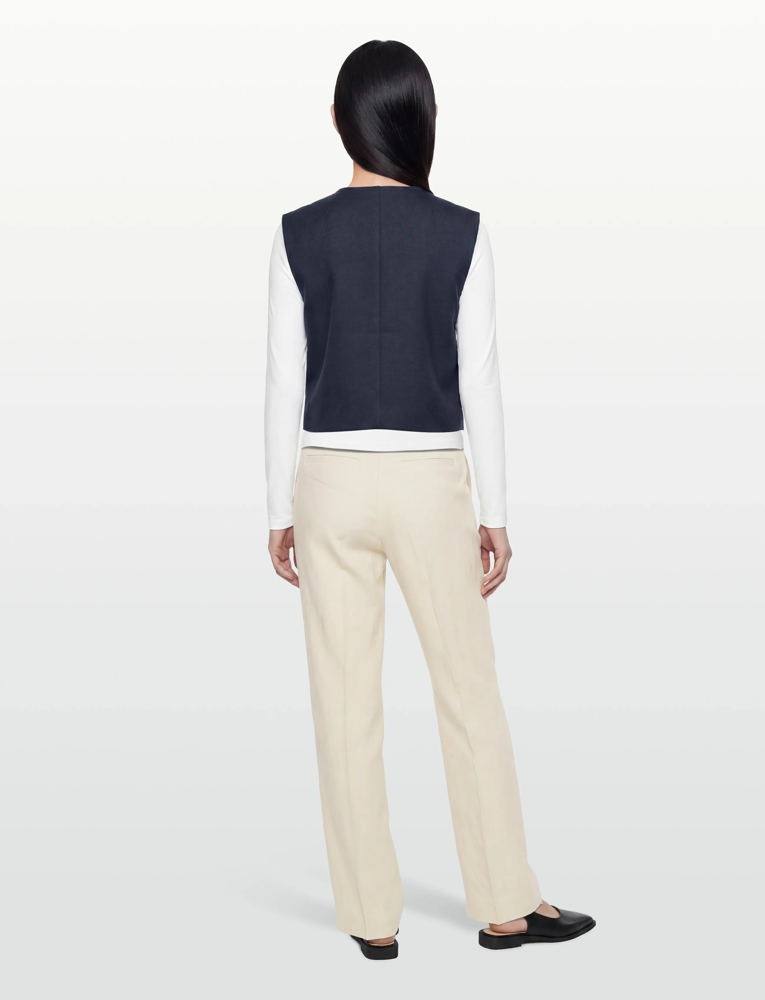 Vila - VITILDA S/L VEST - strickwesten - navy blazer - 4