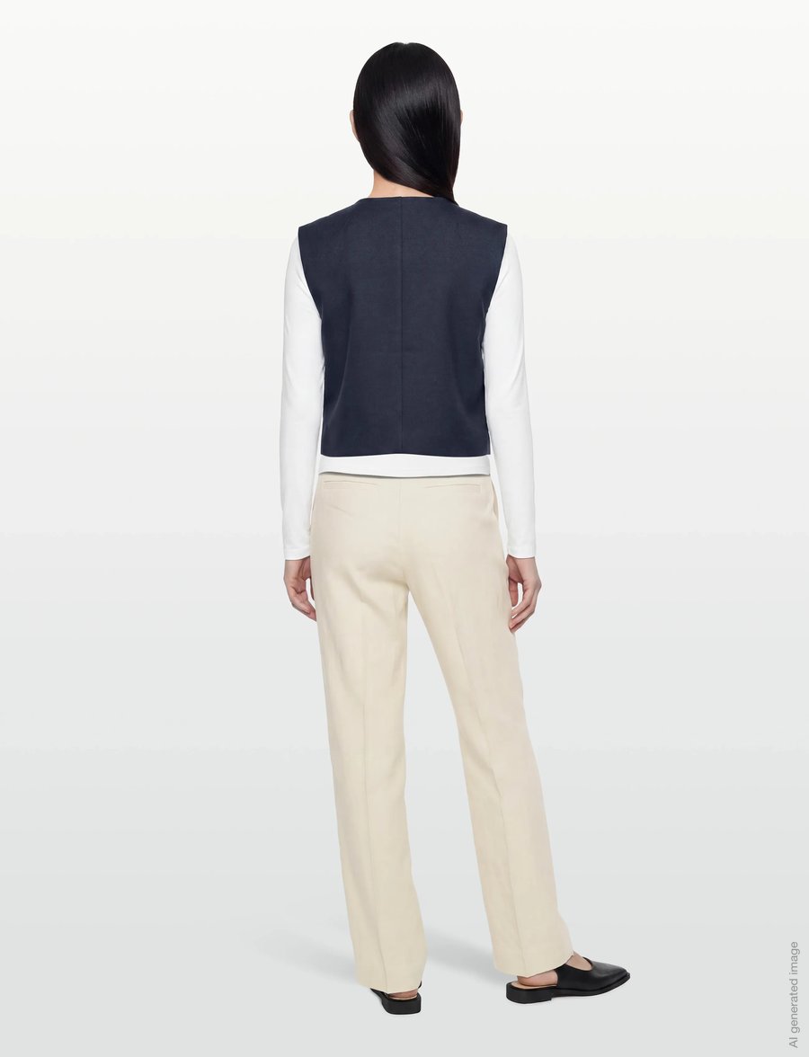 Vila - VITILDA S/L VEST - strickwesten - navy blazer - 4