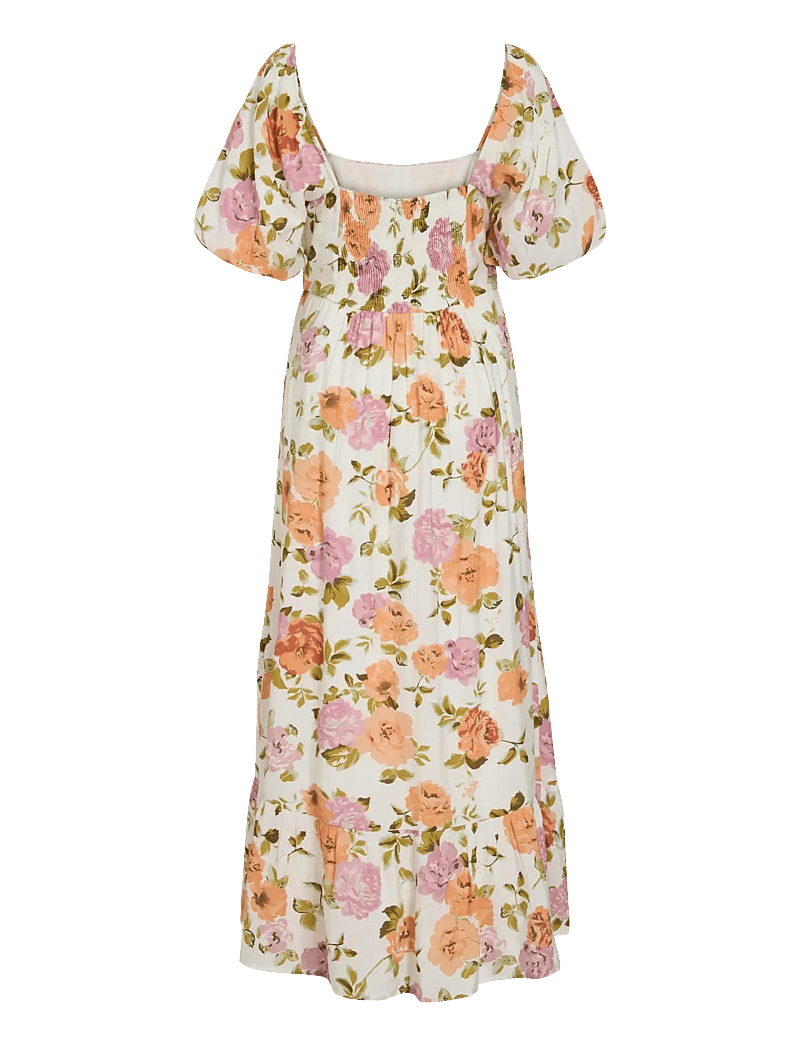 Vila - VIFLOLA SQUARE NECK 2/4 ANKLE DRESS/DC/R - vasaras kleitas - snow white - 2