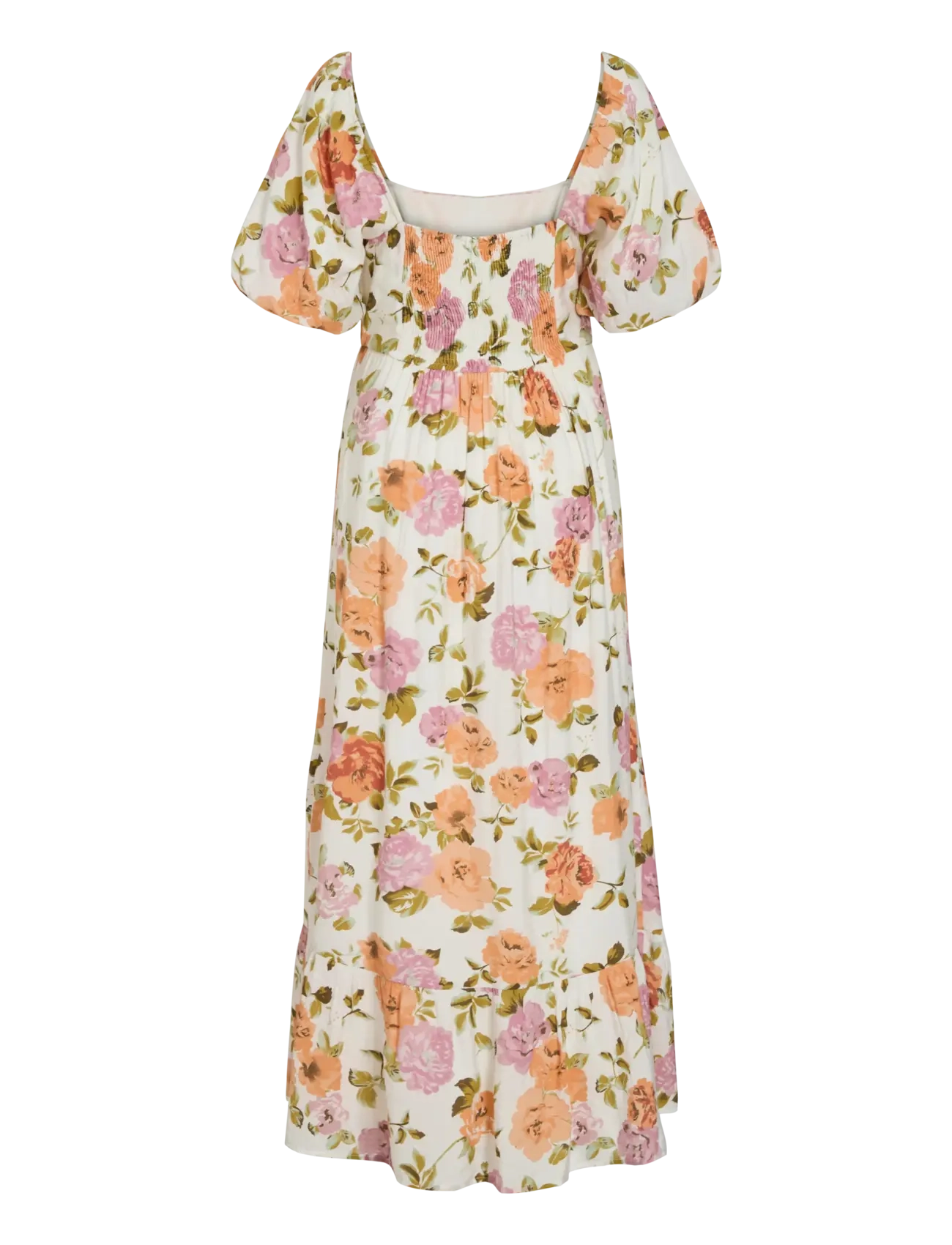 Vila - VIFLOLA SQUARE NECK 2/4 ANKLE DRESS/DC/R - sommerkjoler - snow white - 2