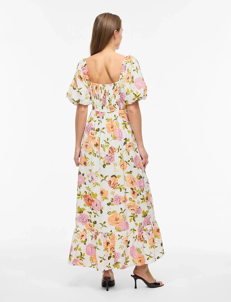 Vila - VIFLOLA SQUARE NECK 2/4 ANKLE DRESS/DC/R - vasaras kleitas - snow white - 3