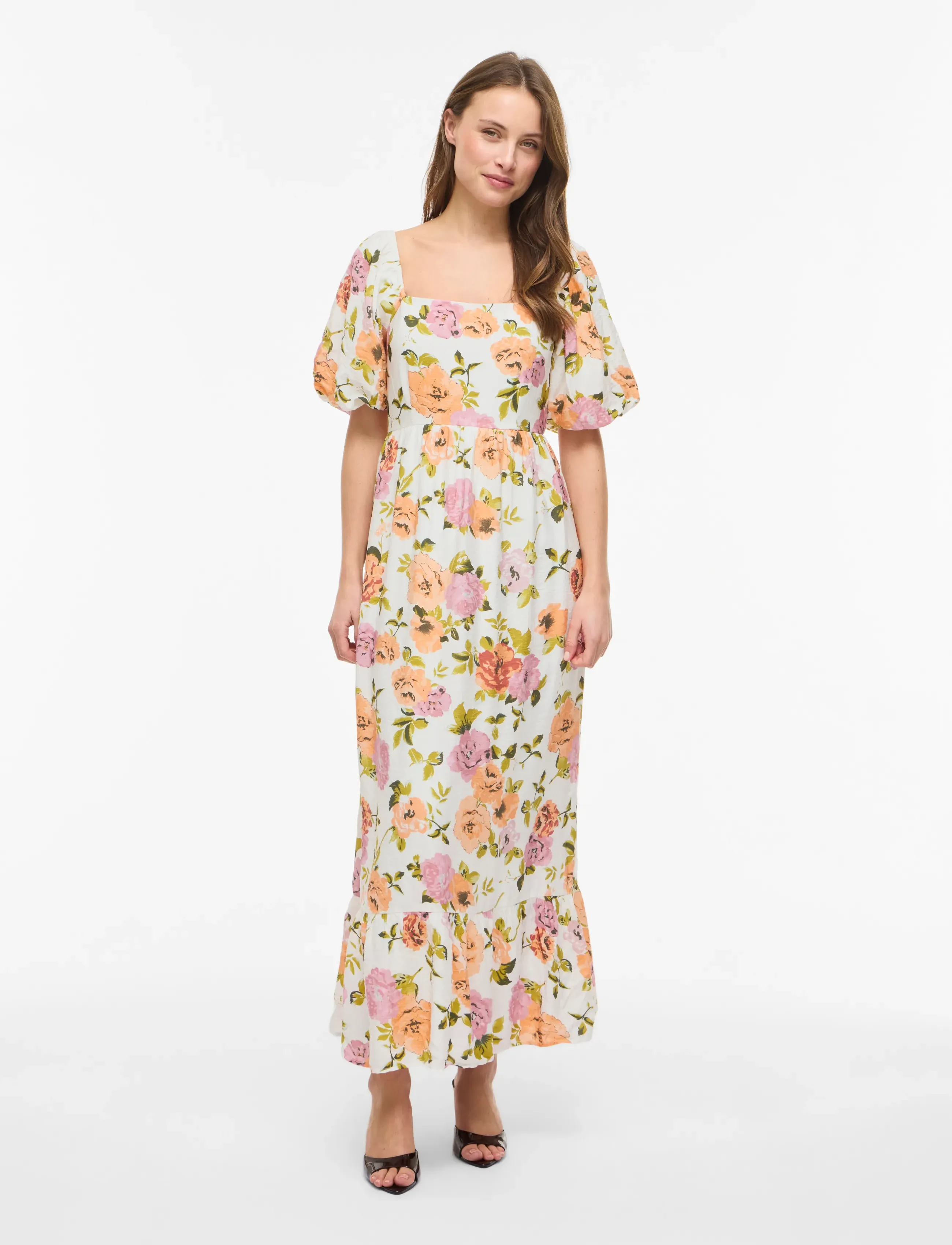 VILA Viflola Square Neck 2/4 Ankle Dress/Dc/R klänningar dam – bild 3