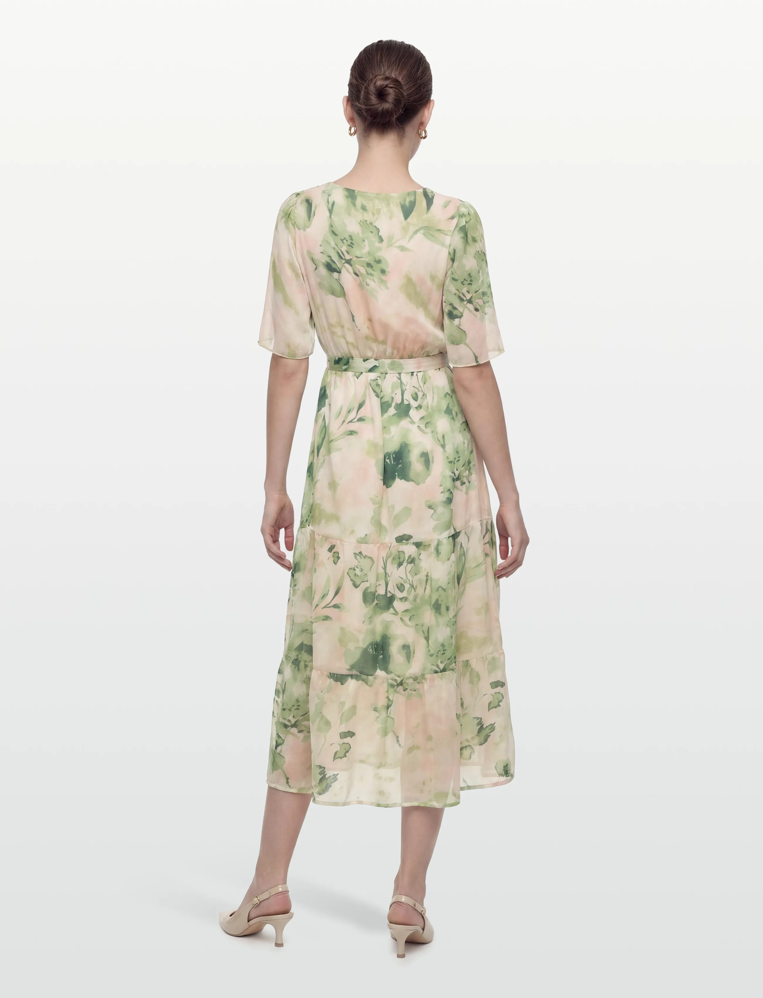 Vila - VIMOLINA V-NECK 2/4 ANKLE DRESS/DC/R - sommerkleider - birch - 5