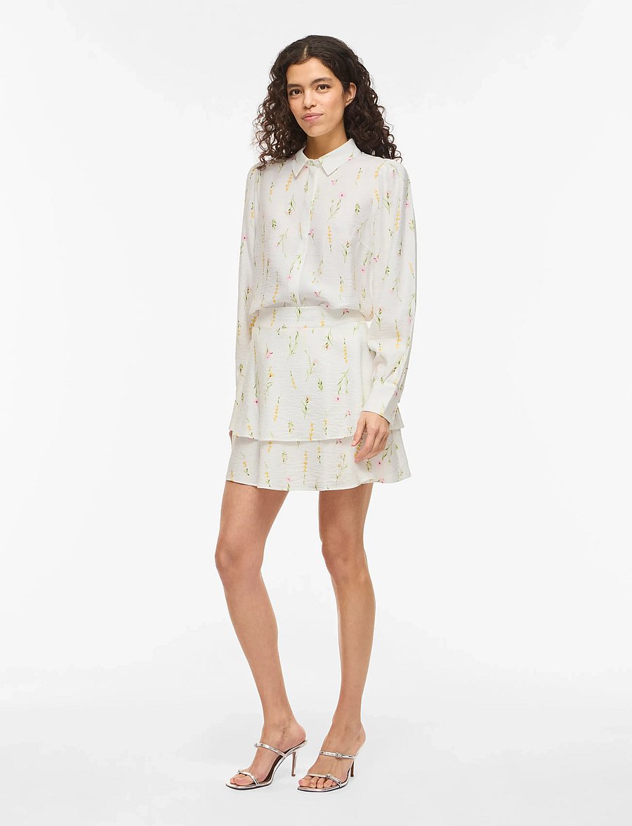 Vila - VIGITI LORE HW SHORT SKIRT - korte nederdele - snow white - 4