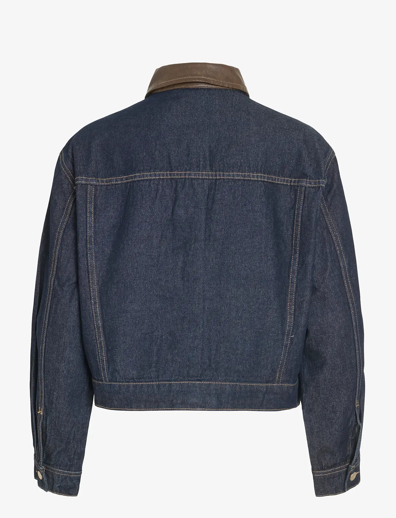 Vila - VILOVA L/S COLLAR DENIM JAKCET DBD/BFS - jeansjacken - dark blue denim - 2