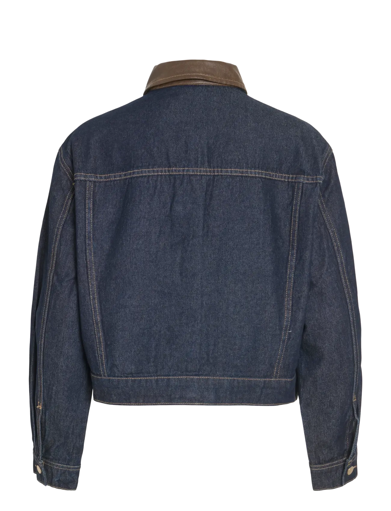 Vila - VILOVA L/S COLLAR DENIM JAKCET DBD/BFS - forårsjakker - dark blue denim - 2