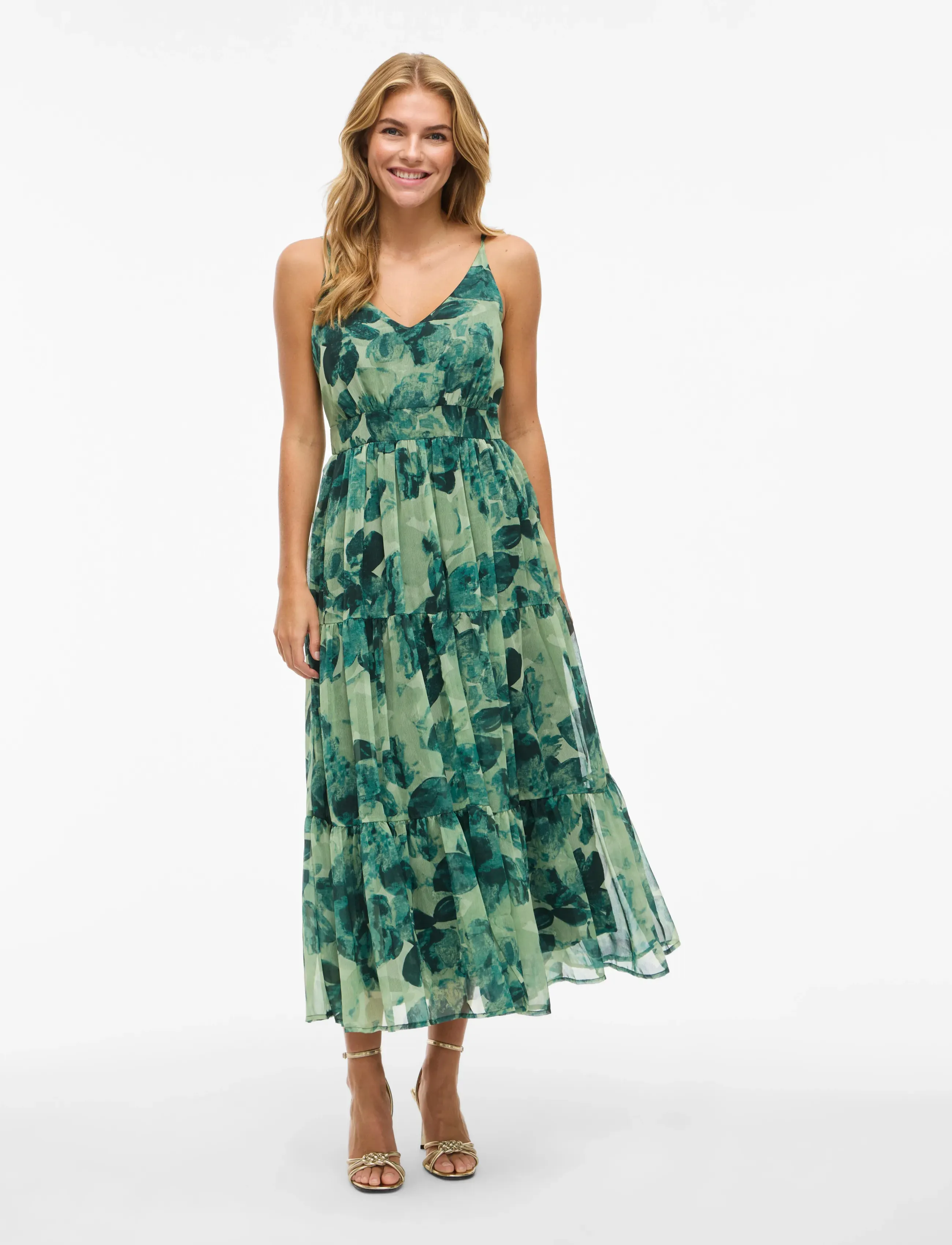 Vila VIFLORIE S/L V-NECK ANKLE LAYER DRESS/DC - Hochzeitsgäste - SCARAB / green