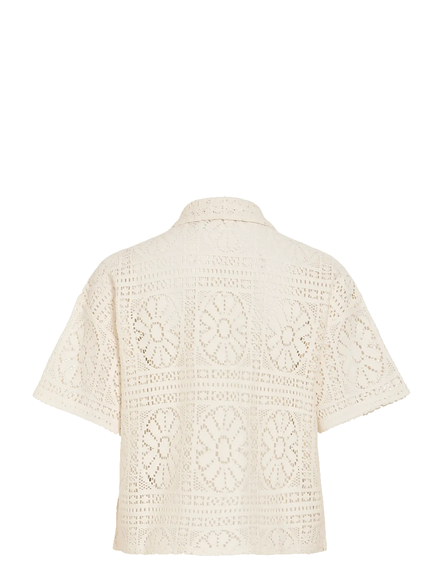 Vila - VIMERINDA 2/4 SHIRT/VOL/1 - lühikeste varrukatega särgid - birch - 2