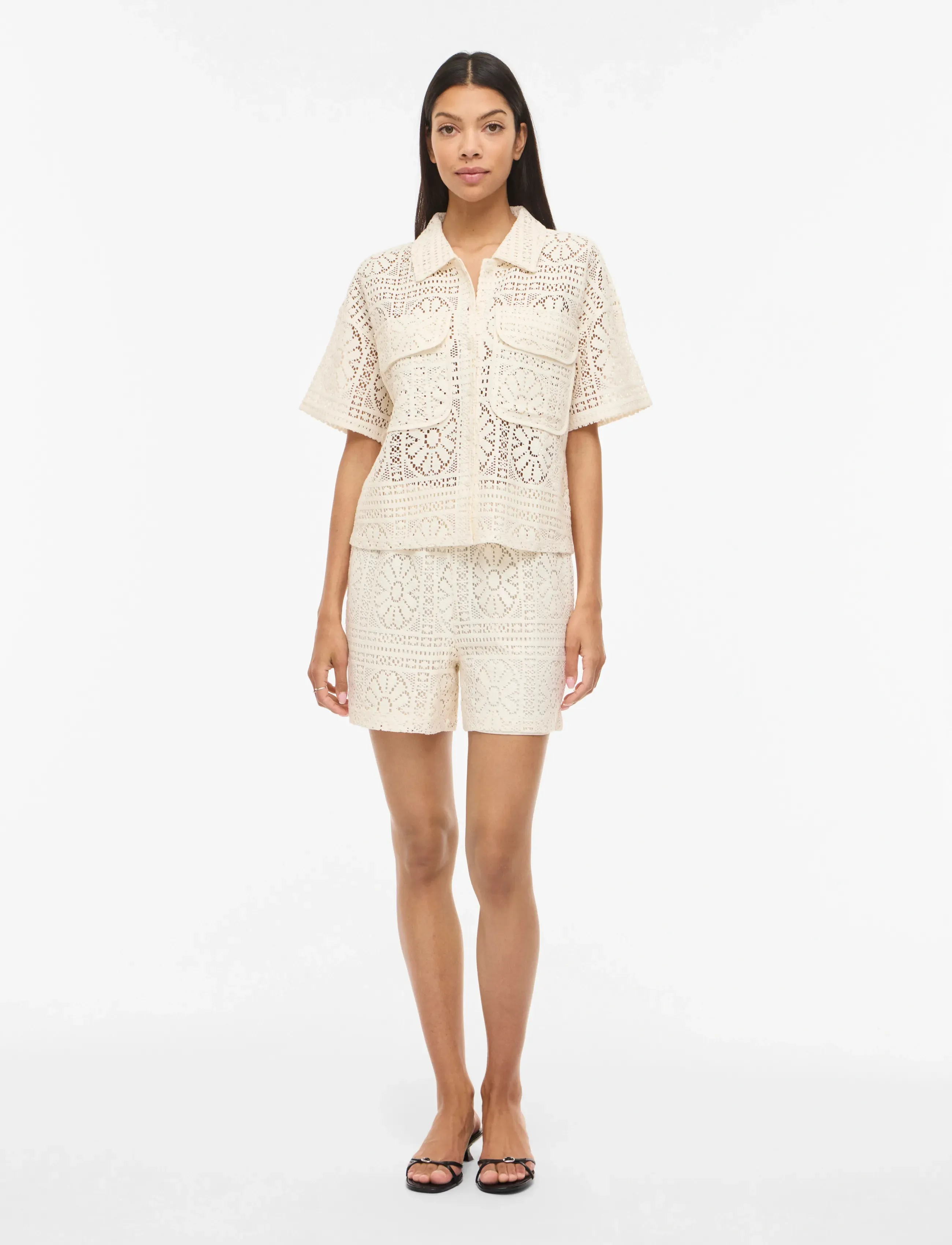 Vila - VIMERINDA 2/4 SHIRT/VOL/1 - kurzärmlige hemden - birch - 4