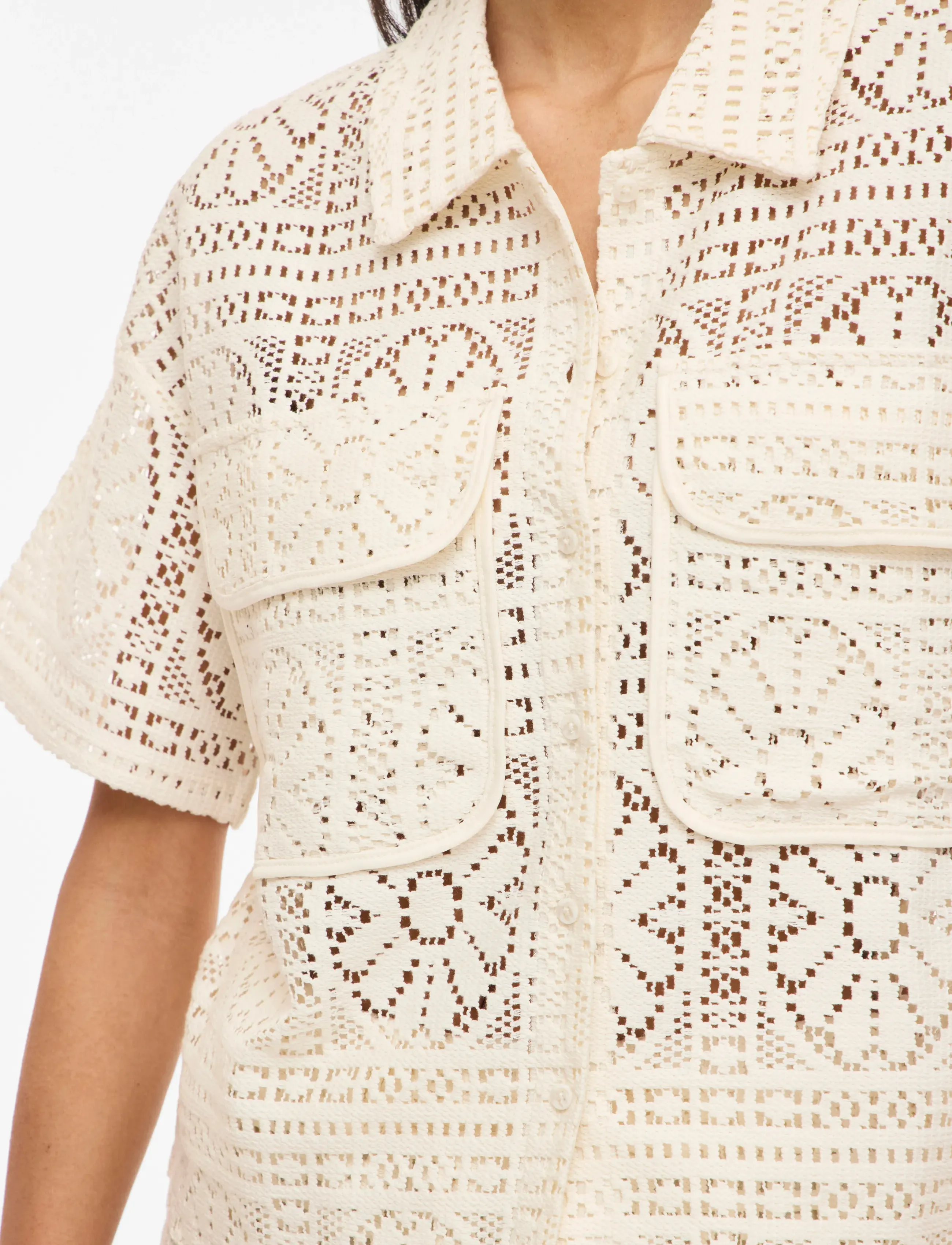 Vila - VIMERINDA 2/4 SHIRT/VOL/1 - kurzärmlige hemden - birch - 5