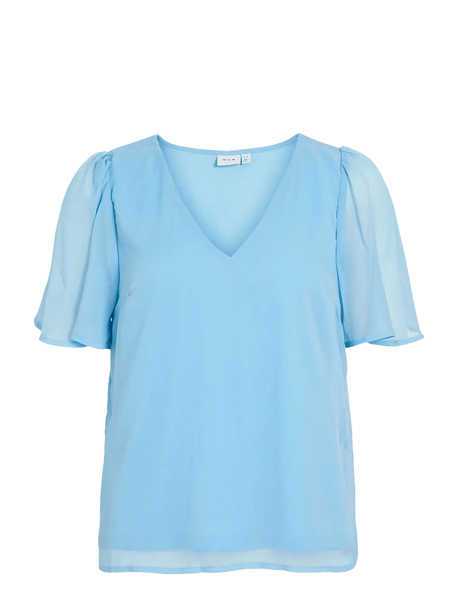 Vila - VIFALIA V-NECK S/S TOP 1 - lühikeste varrukatega pluusid - all aboard - 1