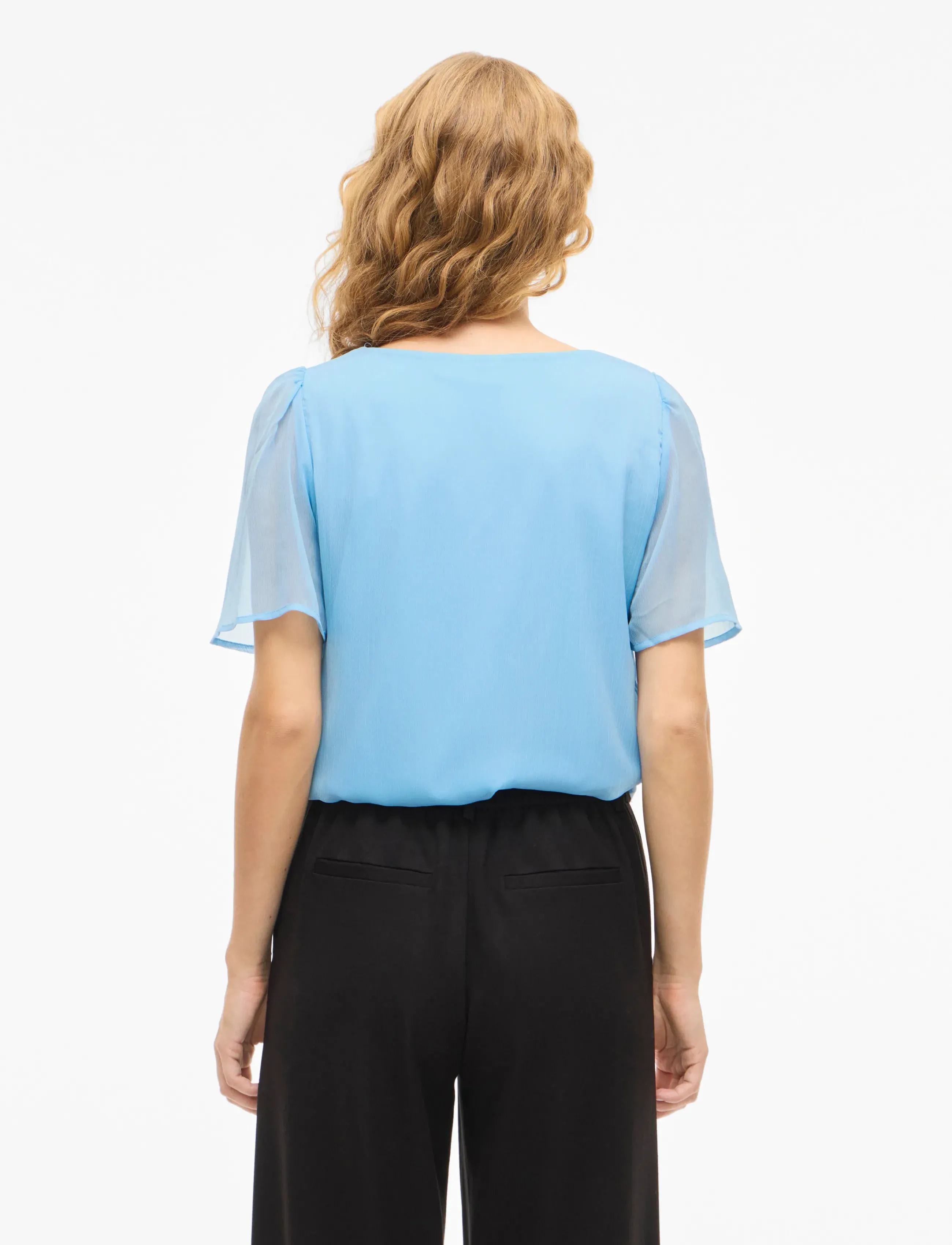 Vila - VIFALIA V-NECK S/S TOP 1 - lühikeste varrukatega pluusid - all aboard - 3