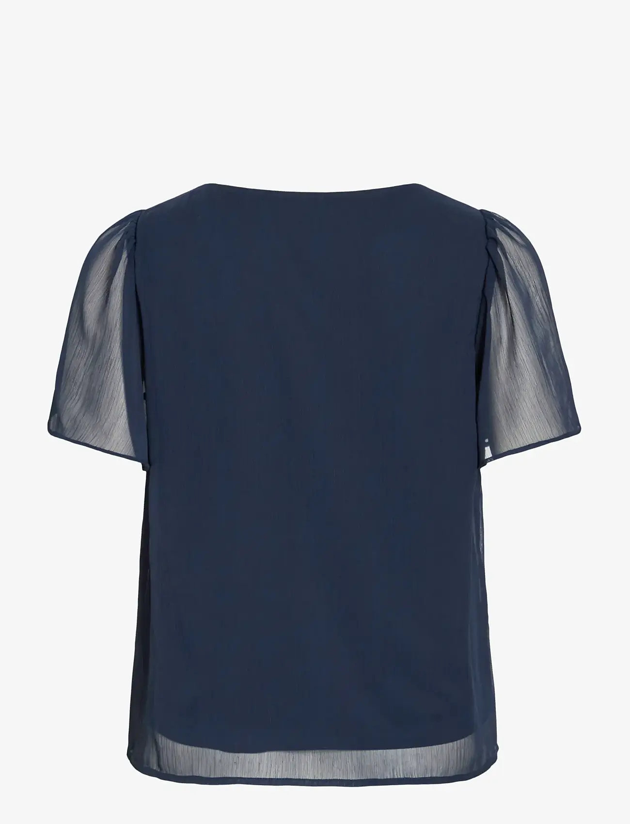 Vila - VIFALIA V-NECK S/S TOP - NOOS - lühikeste varrukatega pluusid - navy blazer - 2
