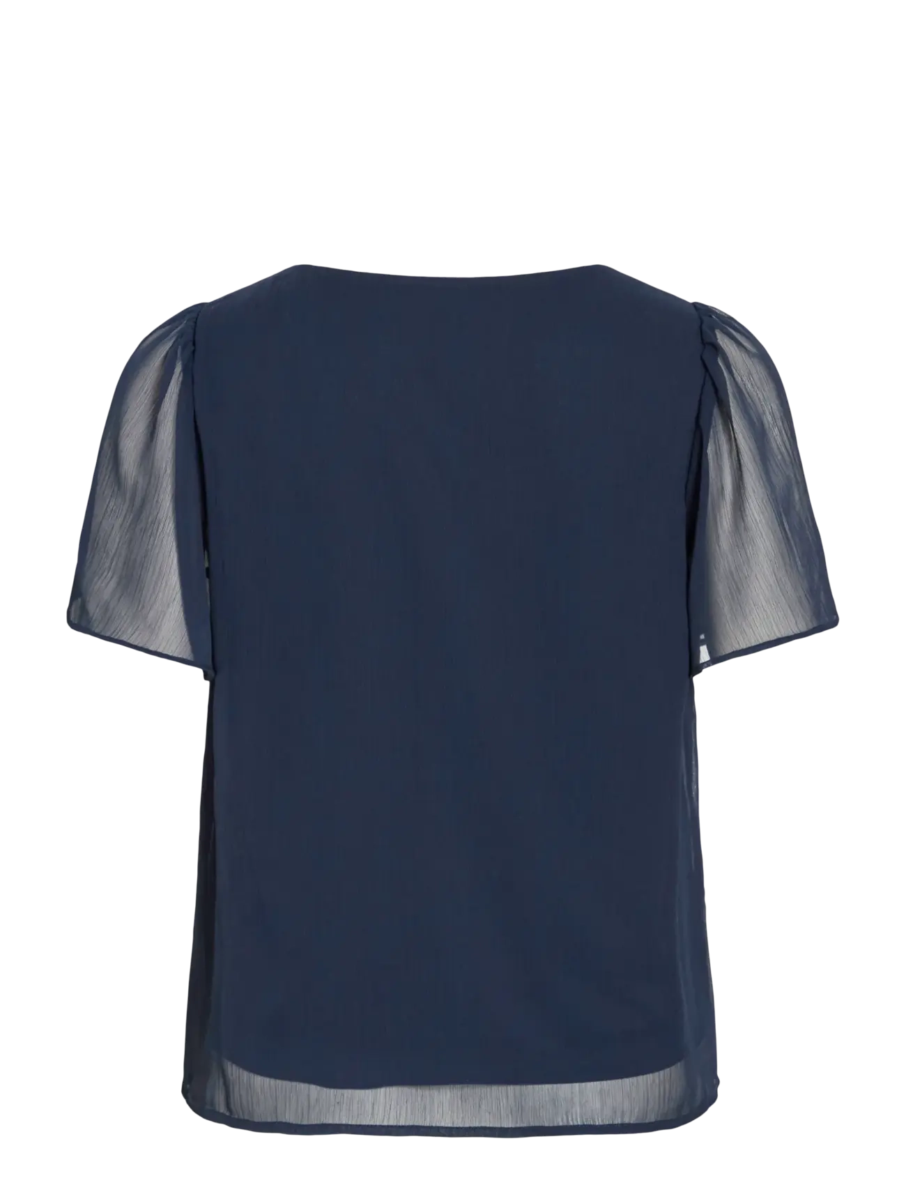 Vila - VIFALIA V-NECK S/S TOP 1 - short-sleeved blouses - navy blazer - 2