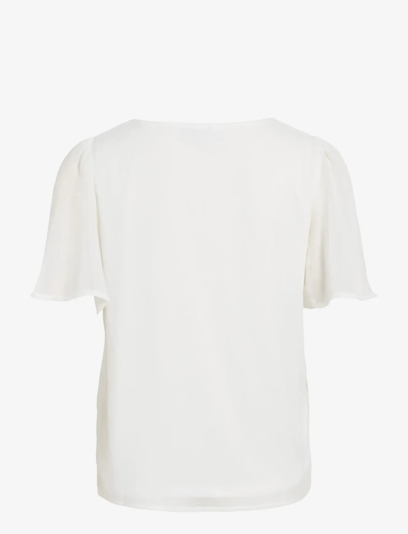 Vila - VIFALIA V-NECK S/S TOP - NOOS - kortærmede bluser - snow white - 2