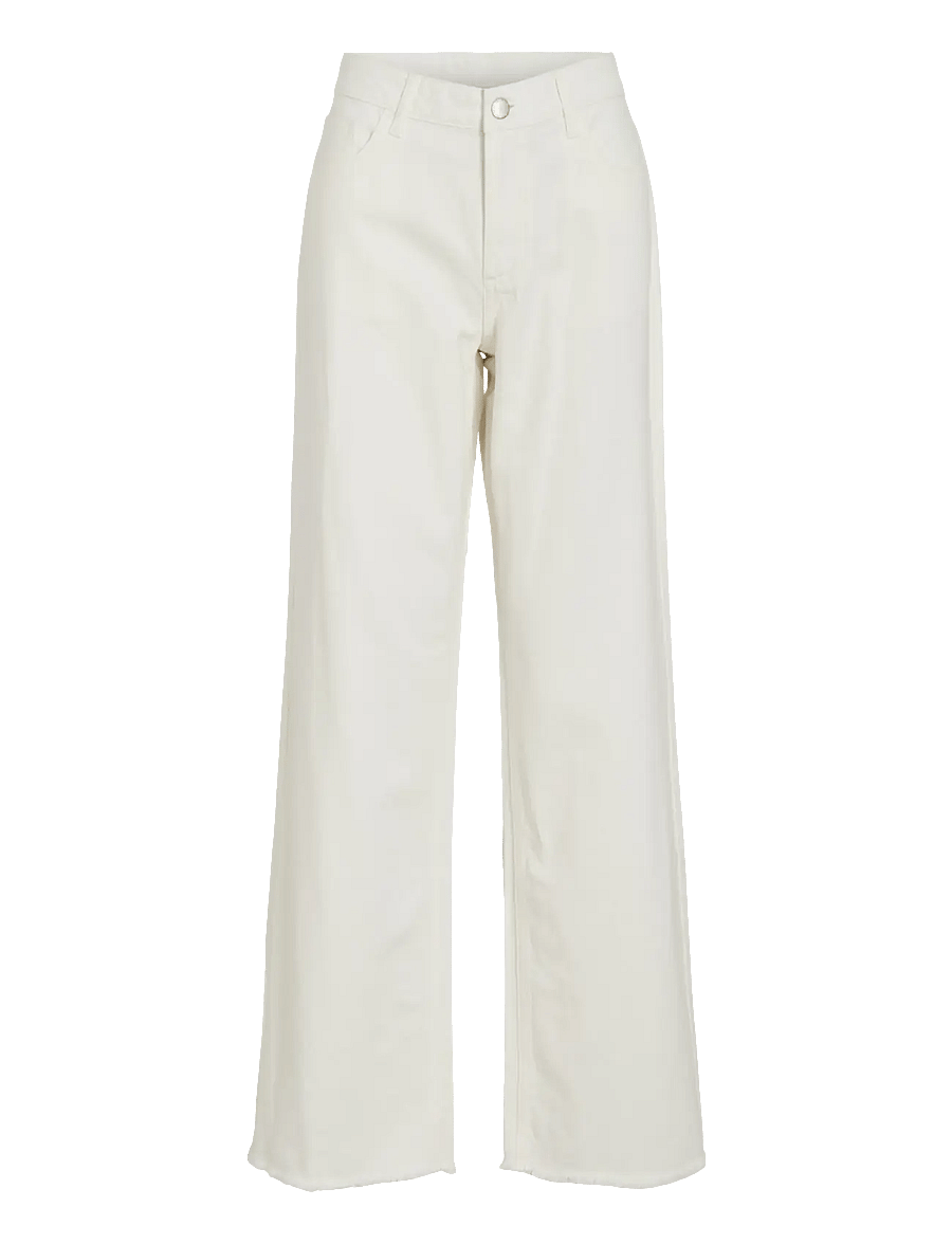 Vila - VIPALMA RW WIDE JEANS WHITE PAL246 - laia säärega teksad - snow white - 1