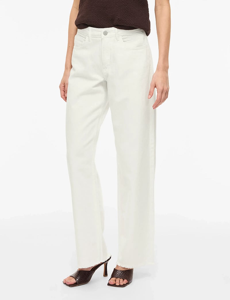 Vila - VIPALMA RW WIDE JEANS WHITE PAL246 - wide leg jeans - snow white - 0
