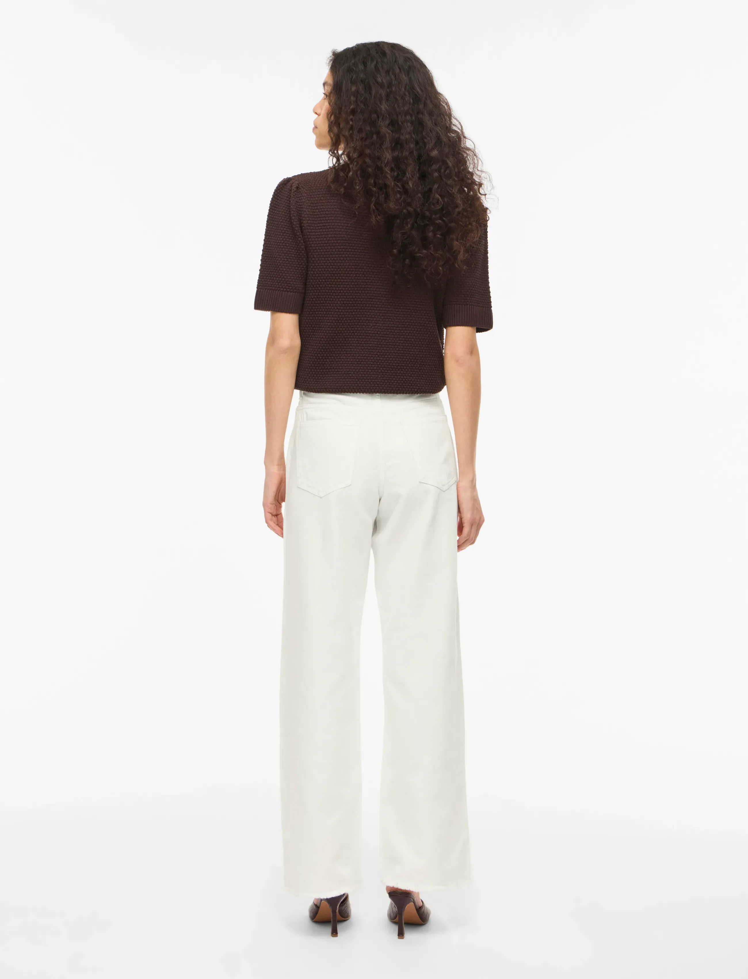 Vila - VIPALMA RW WIDE JEANS WHITE PAL246 - laia säärega teksad - snow white - 3