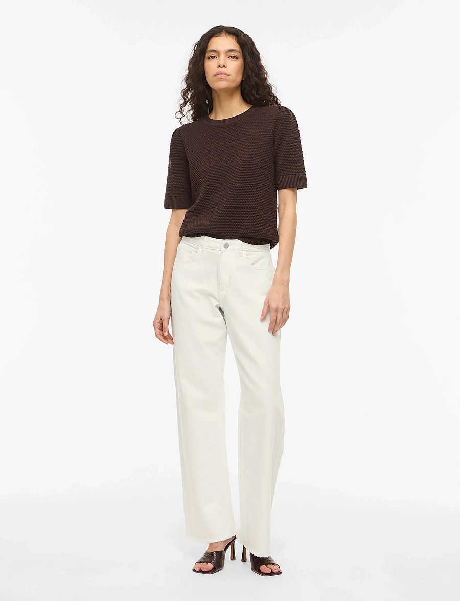 Vila - VIPALMA RW WIDE JEANS WHITE PAL246 - laia säärega teksad - snow white - 4