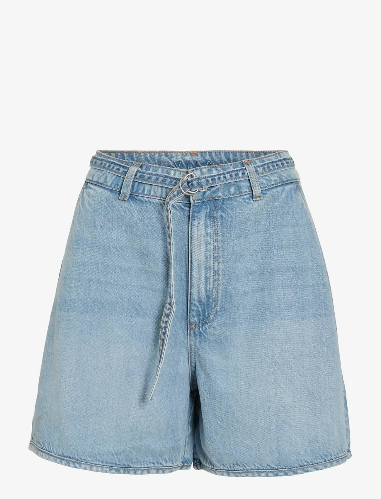 Vila - VIKIKI HW BELT DENIM SHORTS LBD - jorts - light blue denim - 1