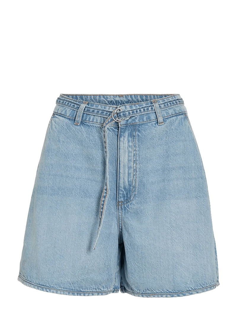 Vila - VIKIKI HW BELT DENIM SHORTS LBD - jorts - light blue denim - 1