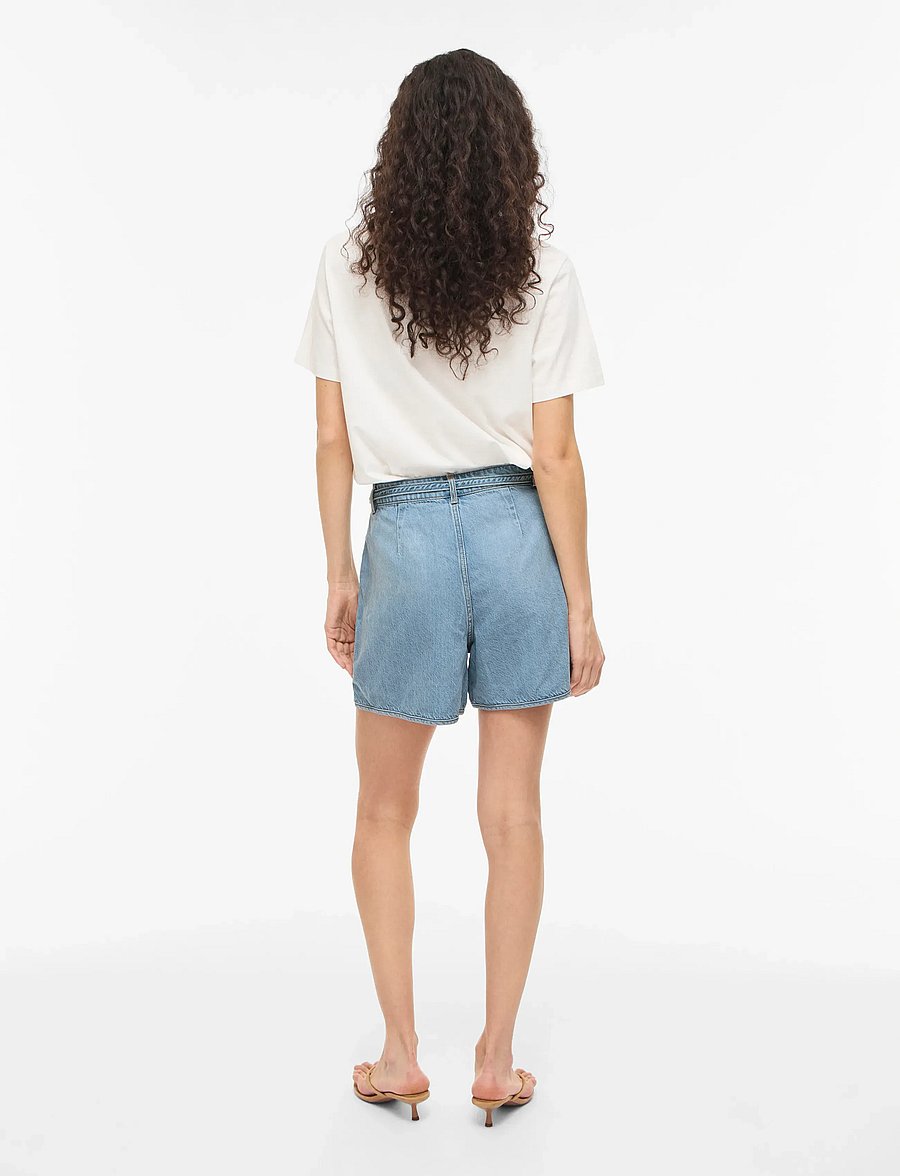Vila - VIKIKI HW BELT DENIM SHORTS LBD - jorts - light blue denim - 3
