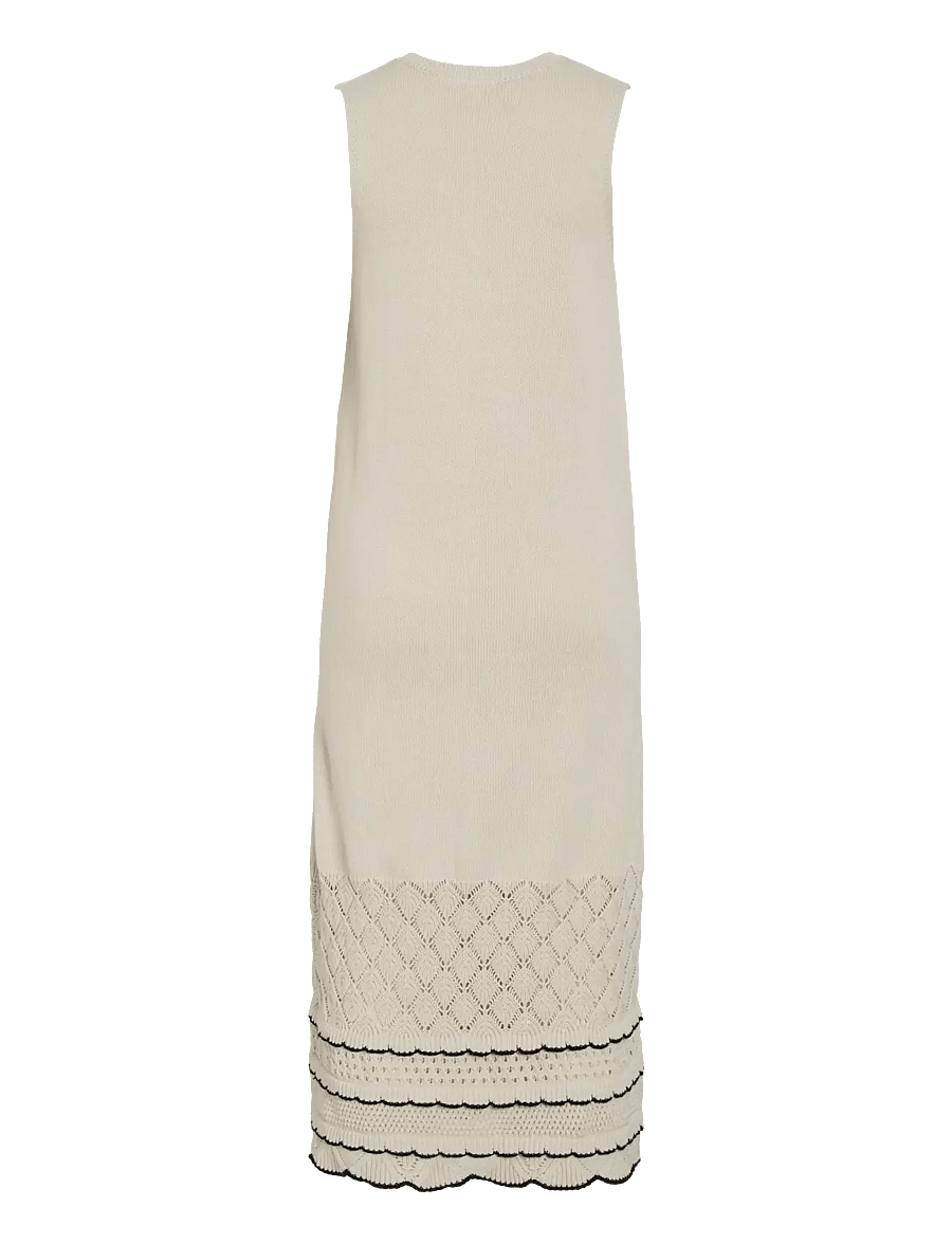 Vila - VIZINNIA S/L DETAIL LONG KNIT DRESS - strikkjoler - birch - 2