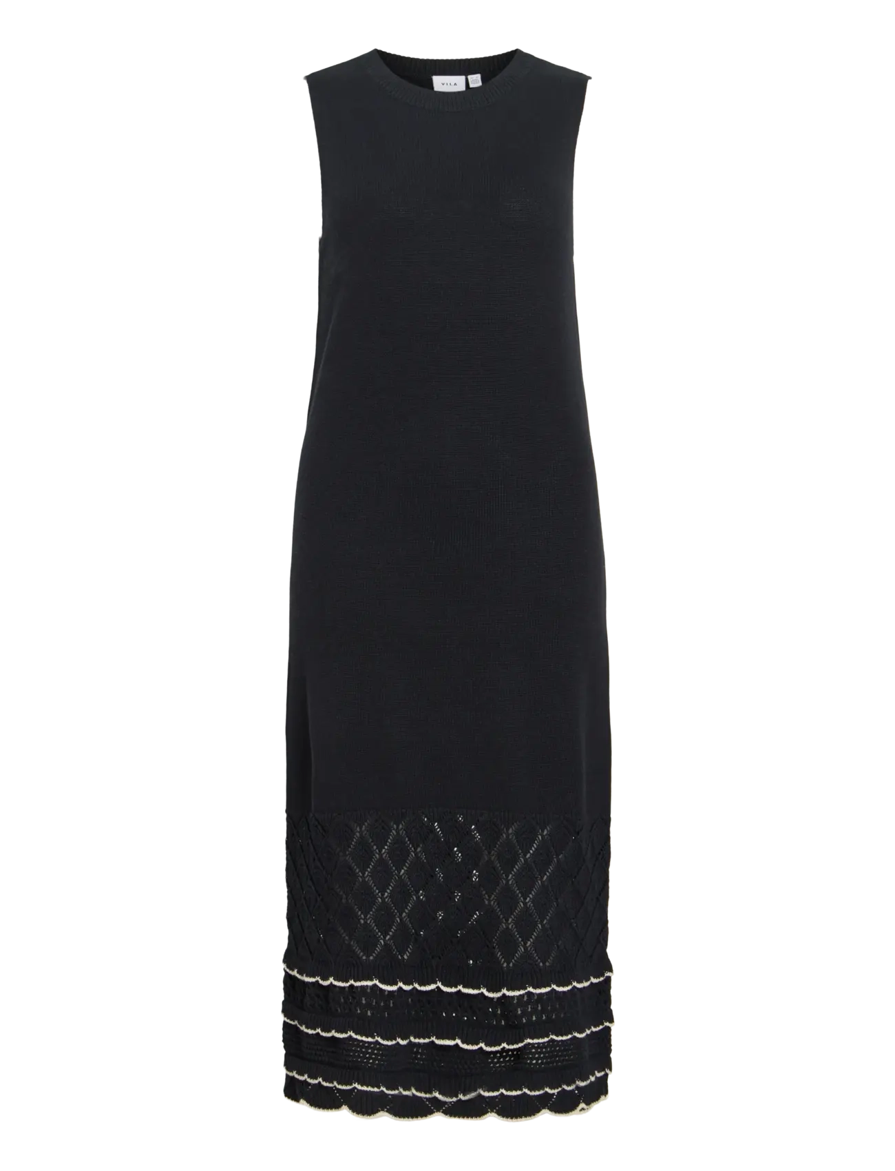 Vila VIZINNIA S/L DETAIL LONG KNIT DRESS - FEST - BLACK BEAUTY / black