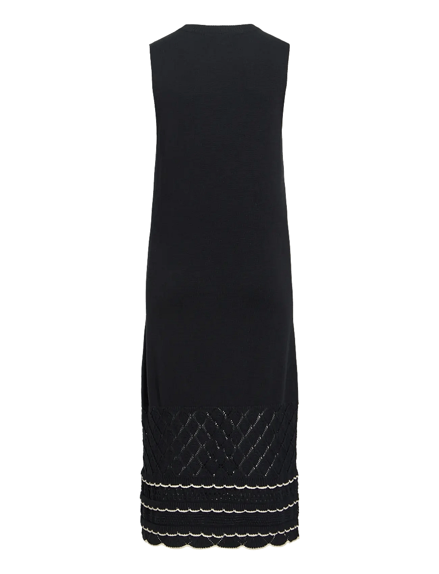 Vila - VIZINNIA S/L DETAIL LONG KNIT DRESS - knitted dresses - black beauty - 2