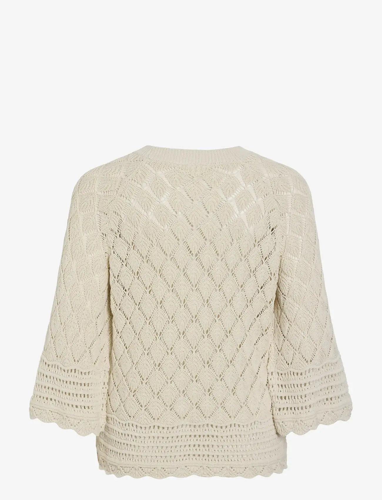 Vila - VIEVIE O-NECK 3/4 KNIT TOP - striktrøjer - birch - 2