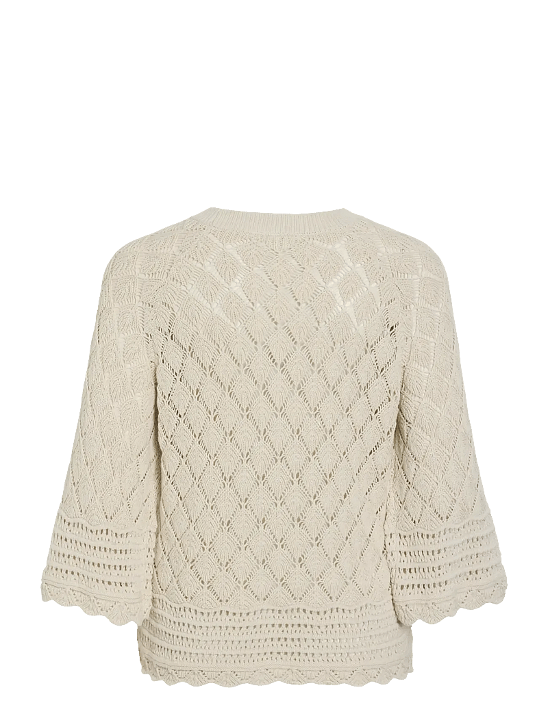 Vila - VIEVIE O-NECK 3/4 KNIT TOP - pullover - birch - 2