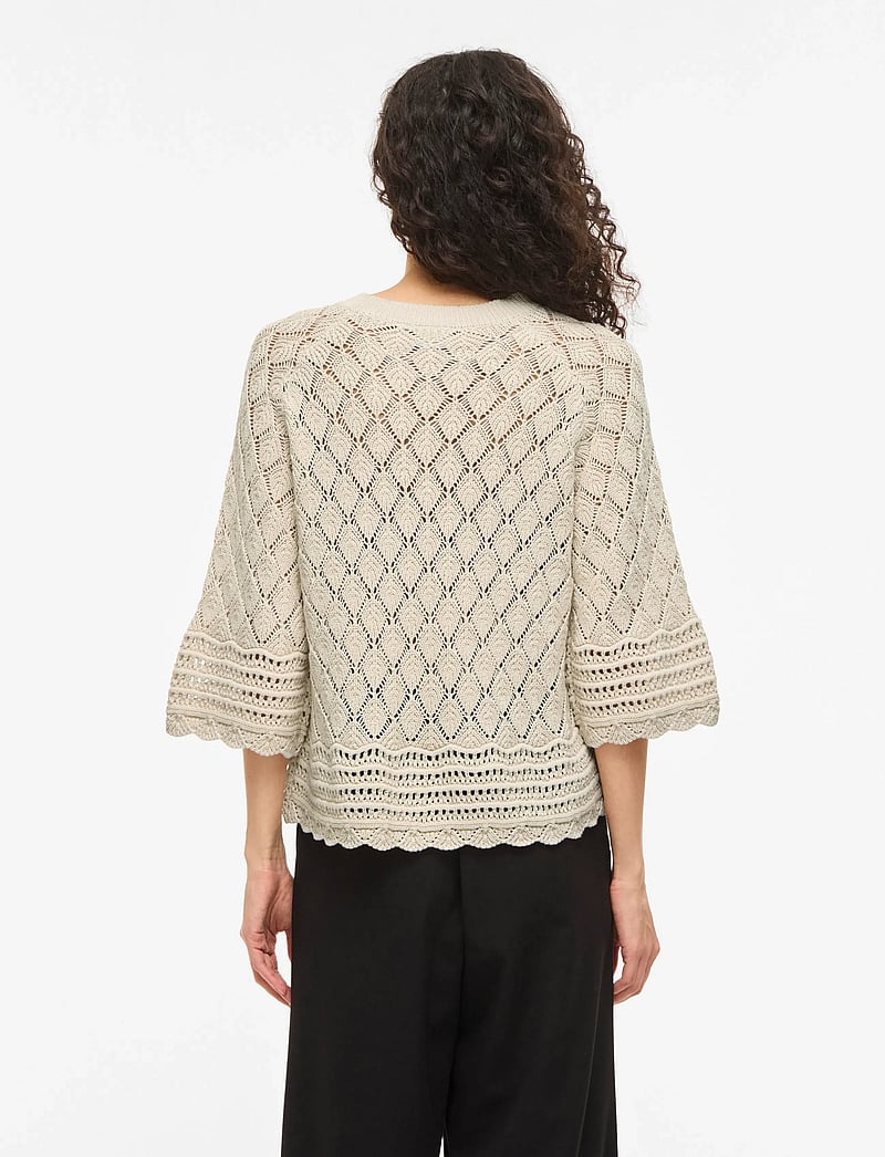 Vila - VIEVIE O-NECK 3/4 KNIT TOP - pullover - birch - 3