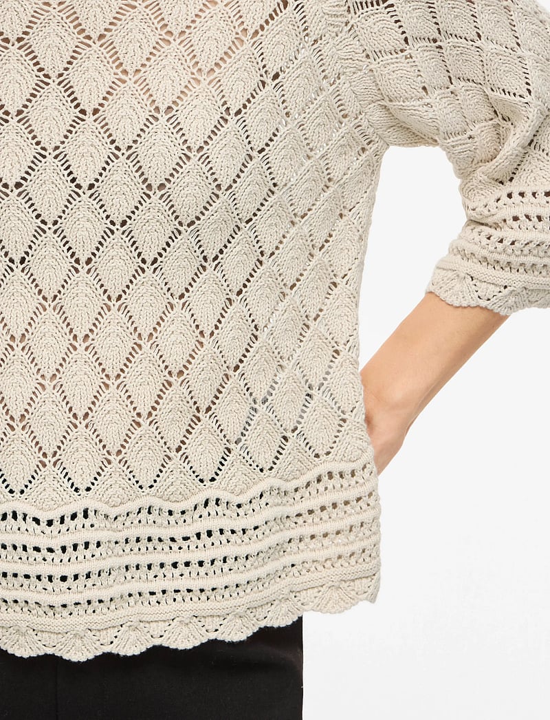 Vila - VIEVIE O-NECK 3/4 KNIT TOP - pullover - birch - 5