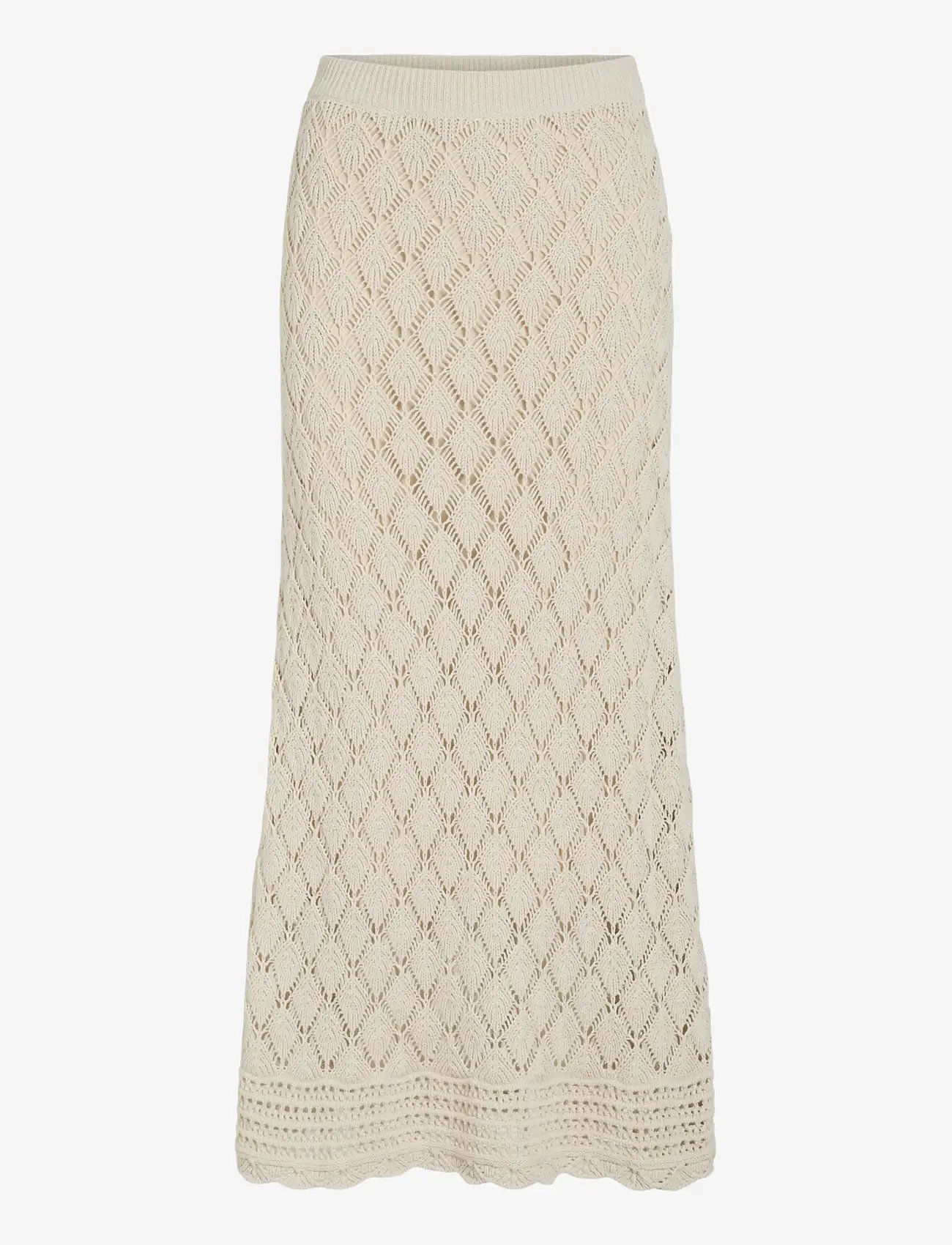 Vila - VIEVIE HW ANKLE A-LINE KNIT SKIRT - knitted skirts - birch - 1