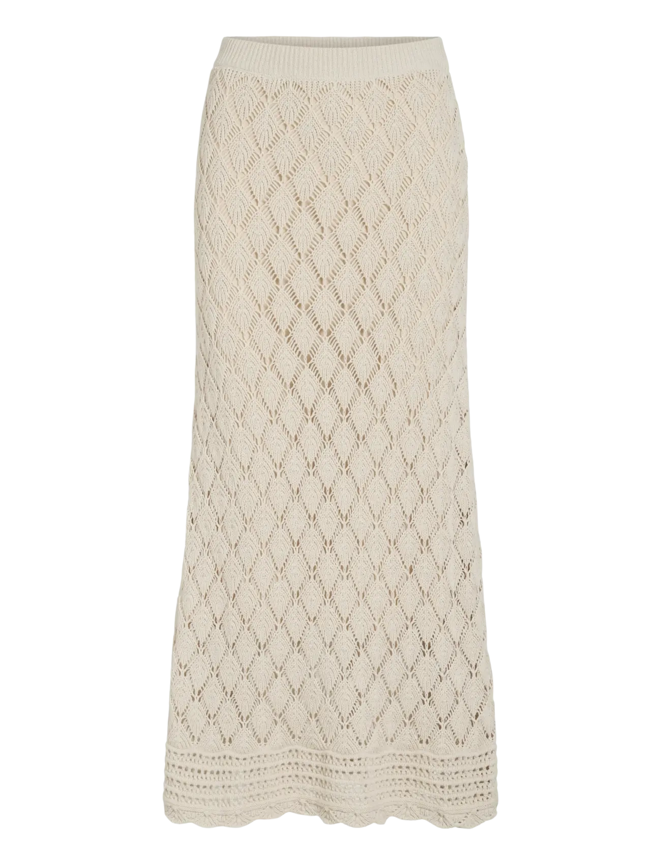 Vila VIEVIE HW ANKLE A-LINE KNIT SKIRT - Röcke - BIRCH / beige